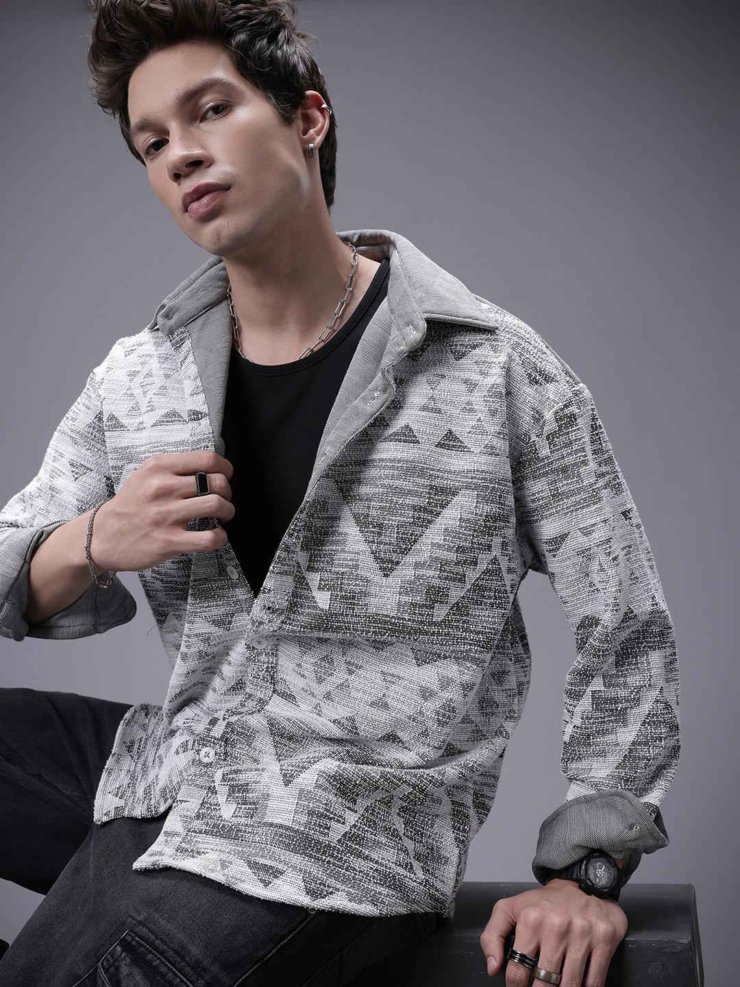 SOKO STREET Textured Casual Relaxed Fit Shirt