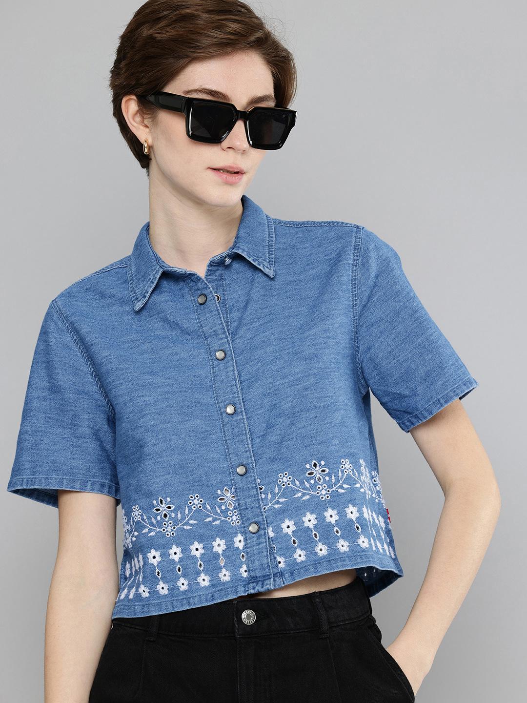 Buy Levis Women's Schiffli Regular Fit Shirt - Shirts for Women ...