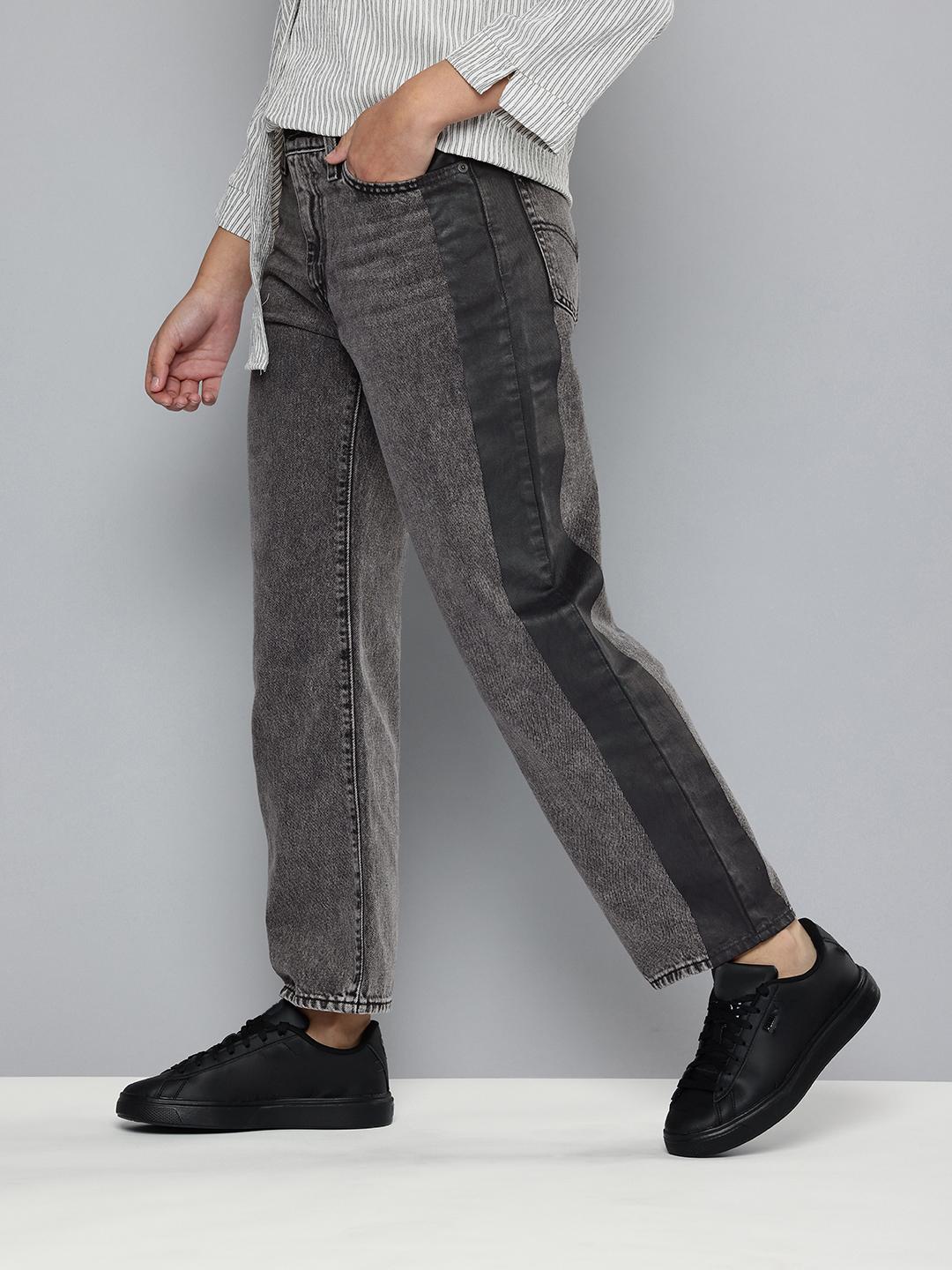 Levis Women Classic 94 Baggy Fit High-Rise Light Fade Colourblocked Pure Cotton Jeans
