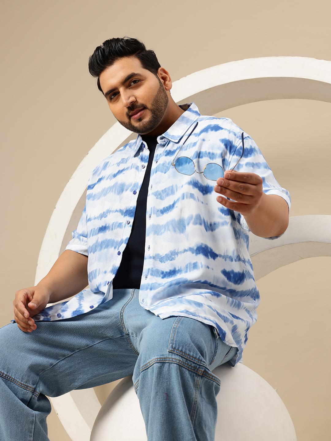 Sztori Plus Size Printed Relaxed Shirt