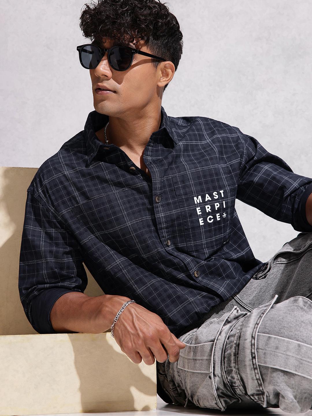 WROGN Checked Oversized Pure Cotton Casual Shirt - Image 1