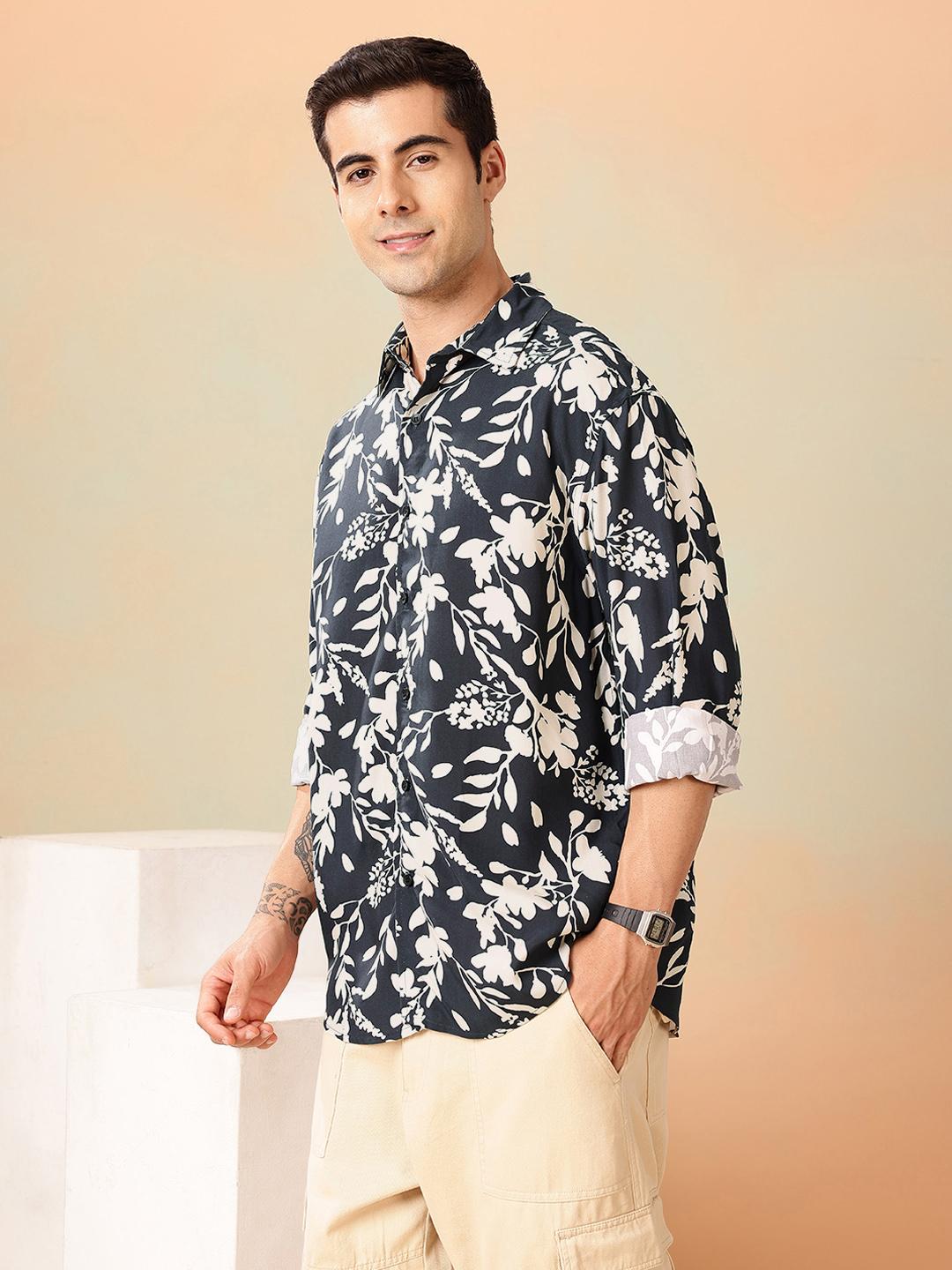Mast & Harbour Relaxed Fit Floral Printed Casual Shirt