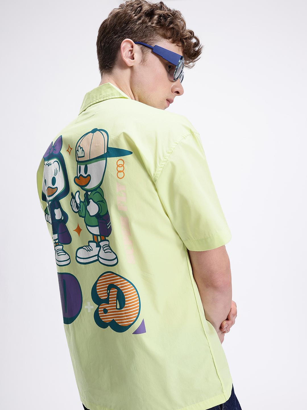 Kook N Keech Oversized Fit Opaque Disney Graphic Printed Pure Cotton Casual Shirt