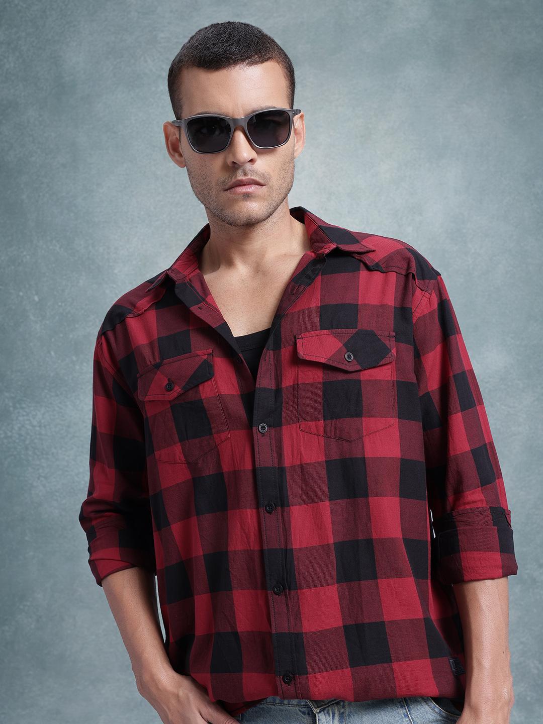 The Roadster Life Co. Checked Pure Cotton Relaxed Fit Casual Shirt