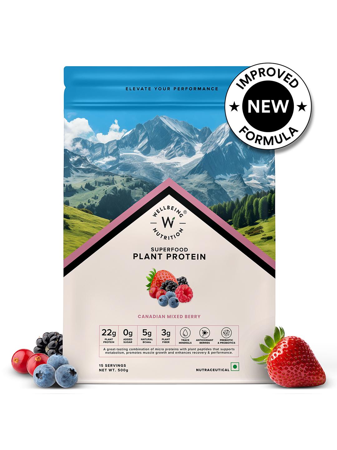 Buy Wellbeing Nutrition Organic Vegan Protein Isolate 3B CFU Probiotics Mixed Berry 500g - - Gourmet for Unisex