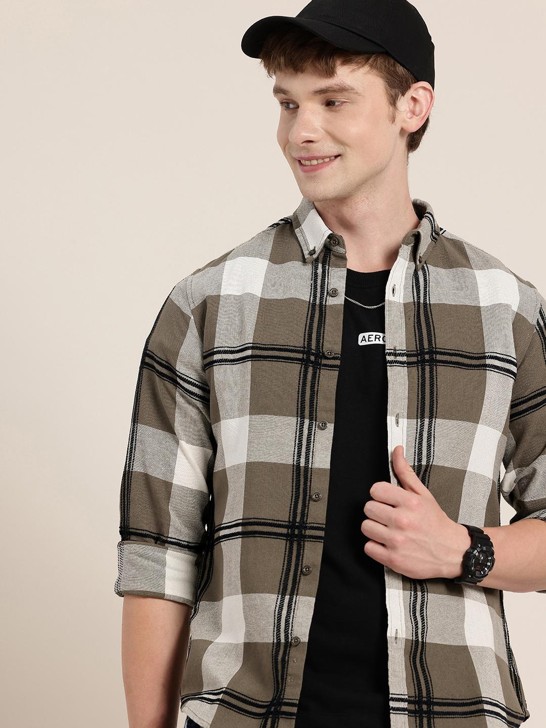 HERE&NOW Opaque Checked Casual Shirt