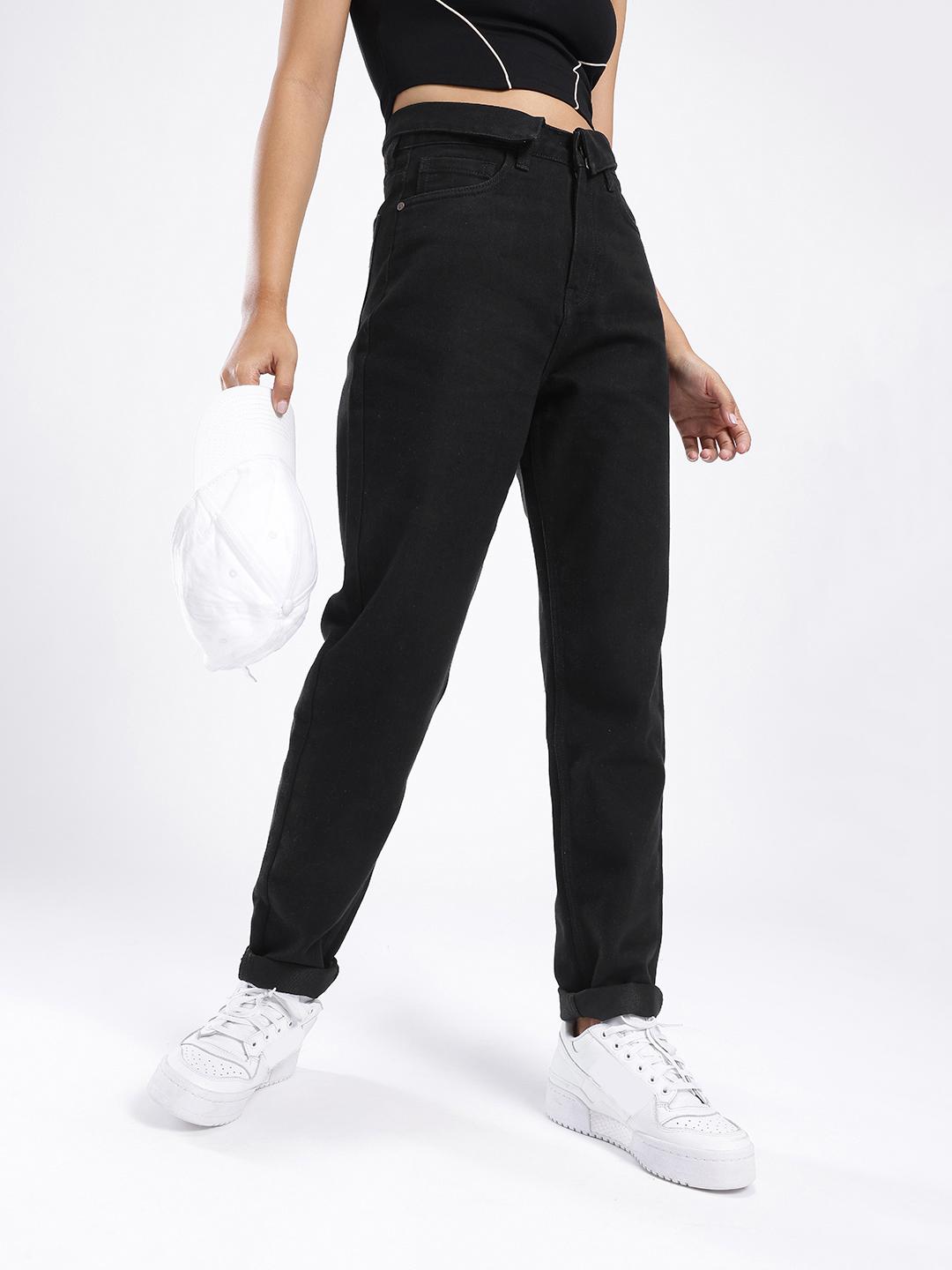 glitchez Women Mom Fit High-Rise Stretchable Jeans