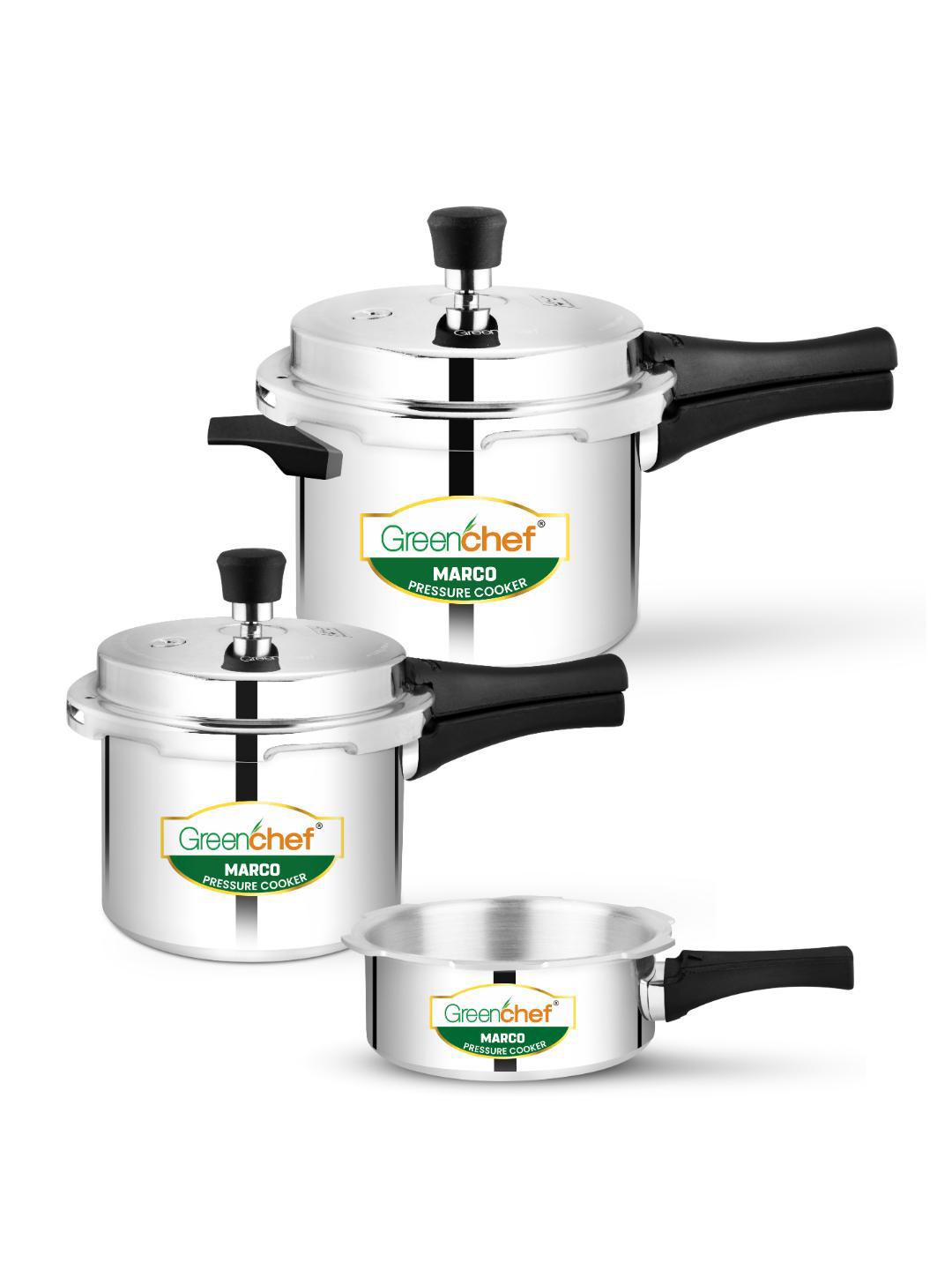 Buy Greenchef 3 Pcs Stainless Steel Marco Combo Pressure Cooker ...