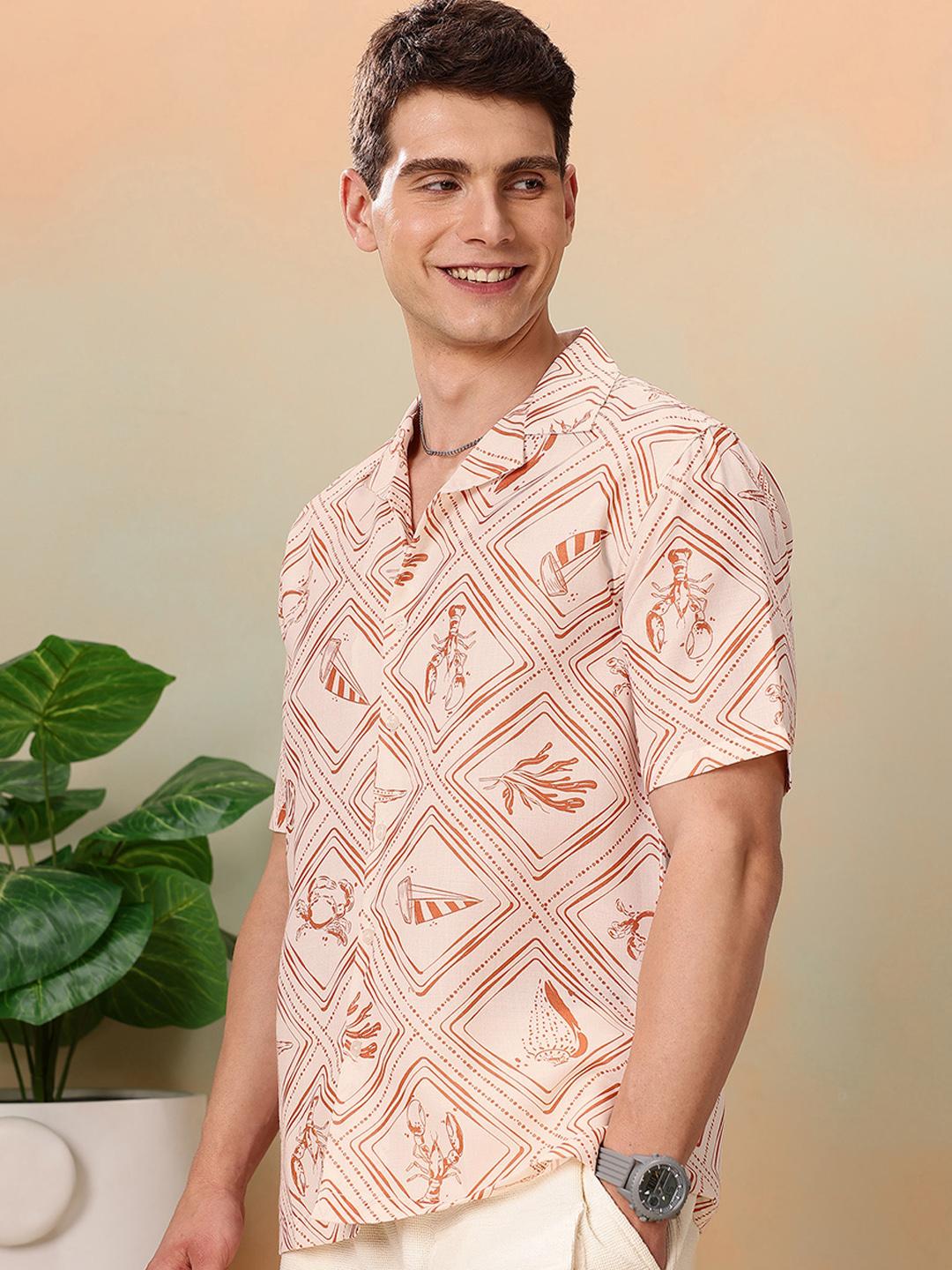 Mast & Harbour Opaque Nautical Printed Relaxed Fit Casual Shirt