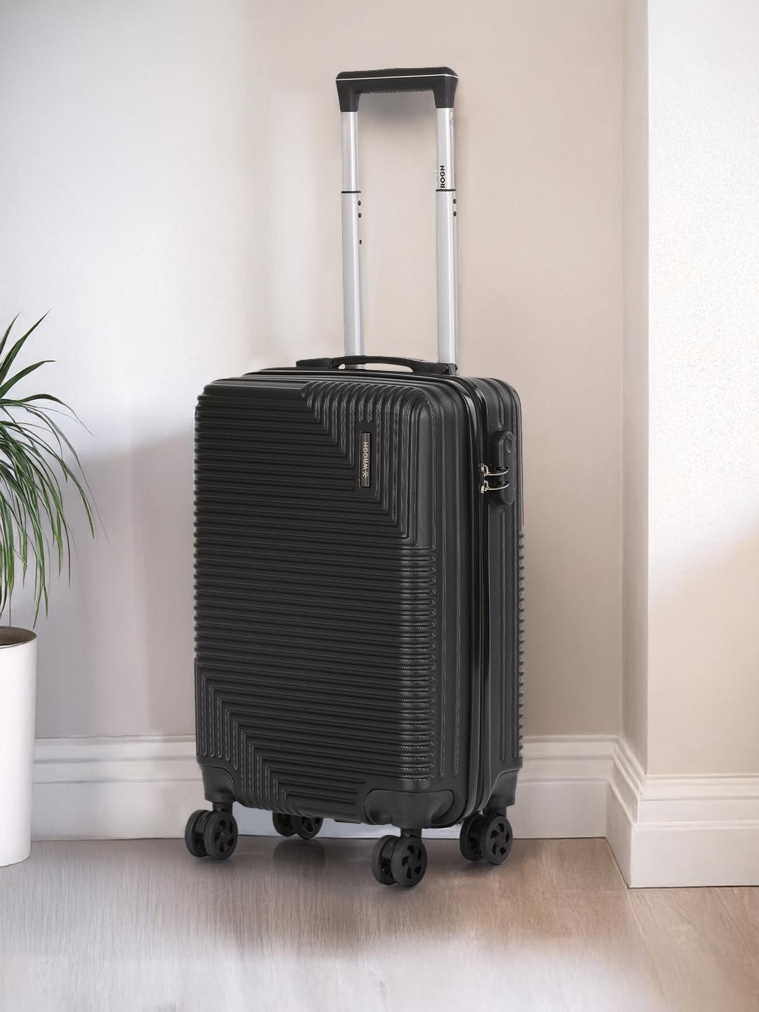 Buy WROGN Textured Hard Sided Cabin Trolley Suitcase 35L - Trolley Bag ...