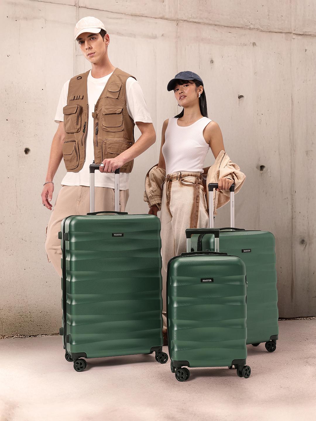 Shell Trolley Buy Roadster Unisex Set Of 3 Hard Shell Trolley Suitcases - Trolley Bag ...