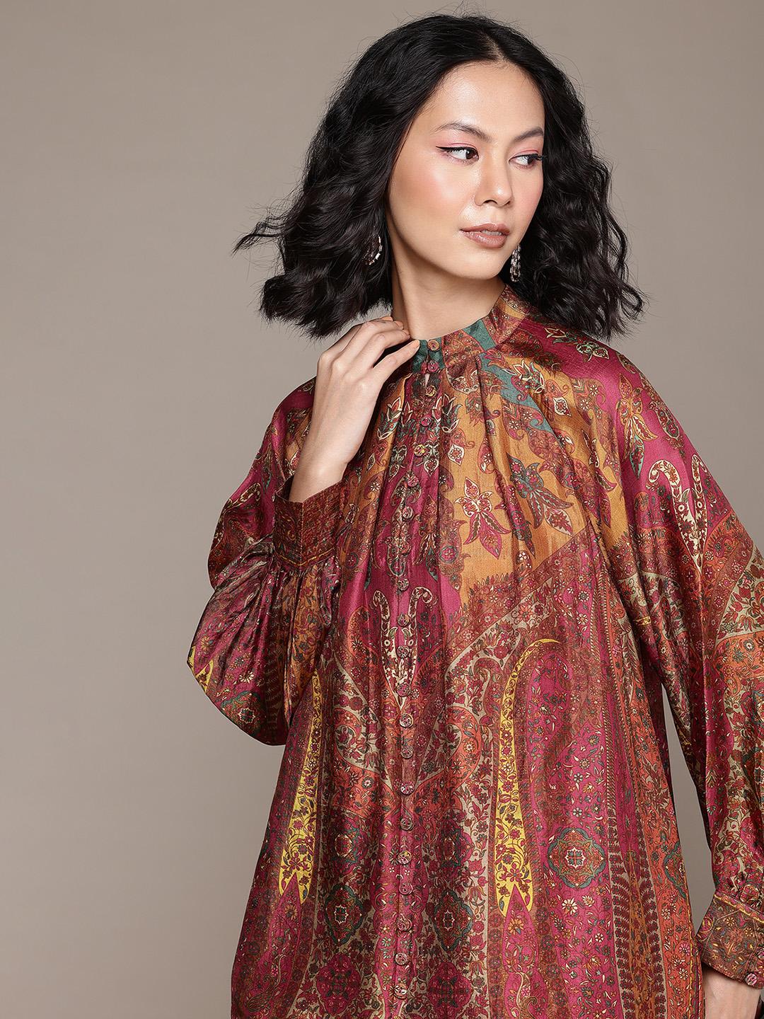 Buy Ritu Kumar Ethnic Motifs Printed Tiered Dress - Dresses for Women ...
