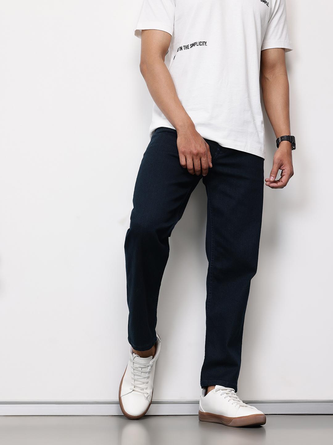 ether 365 Essentials Men Tapered Fit Mid-Rise Stretchable Cropped Jeans