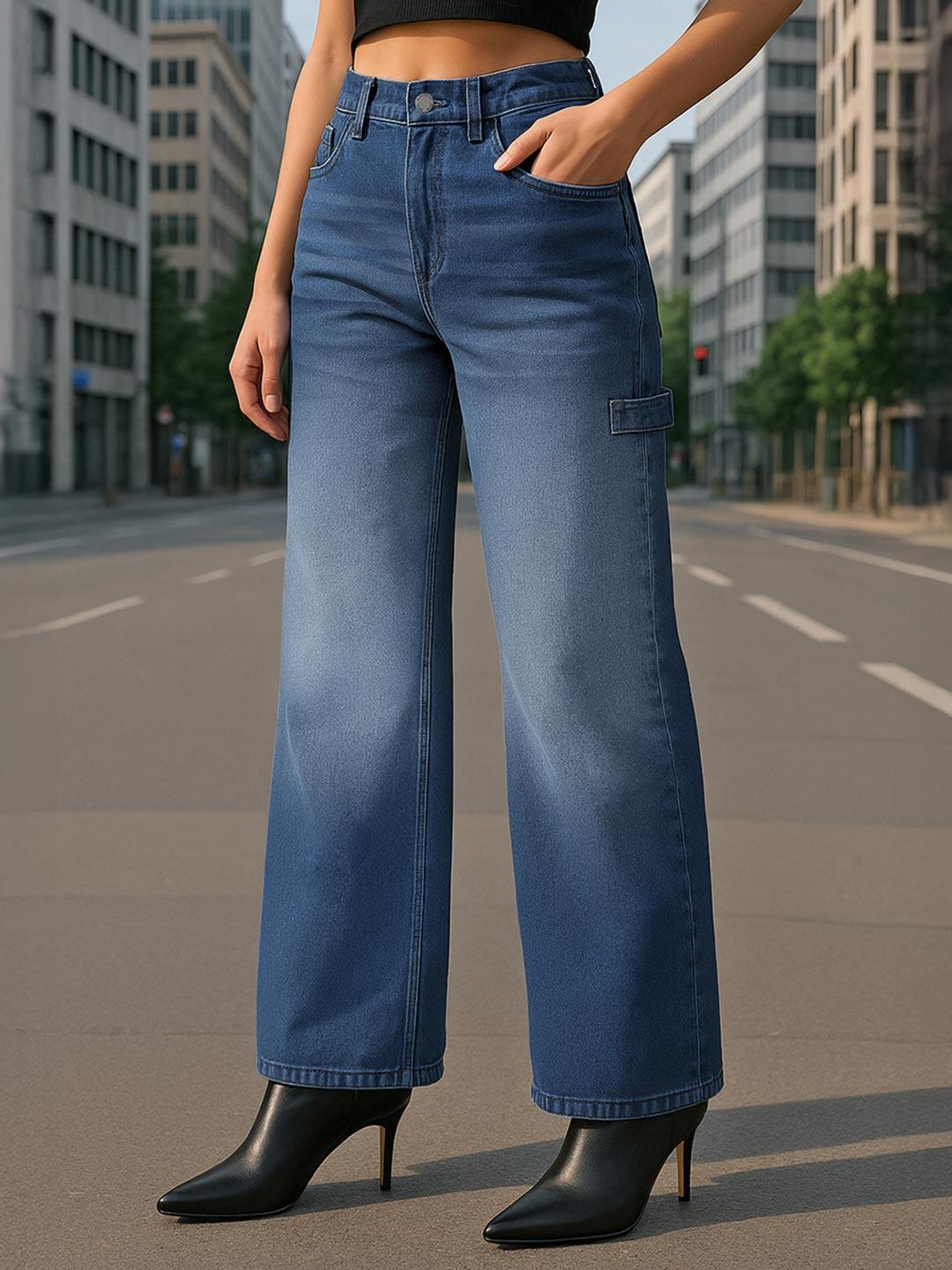 Buy Bewakoof Women Wide Leg High Rise Jeans - Jeans for Women 31770426 ...