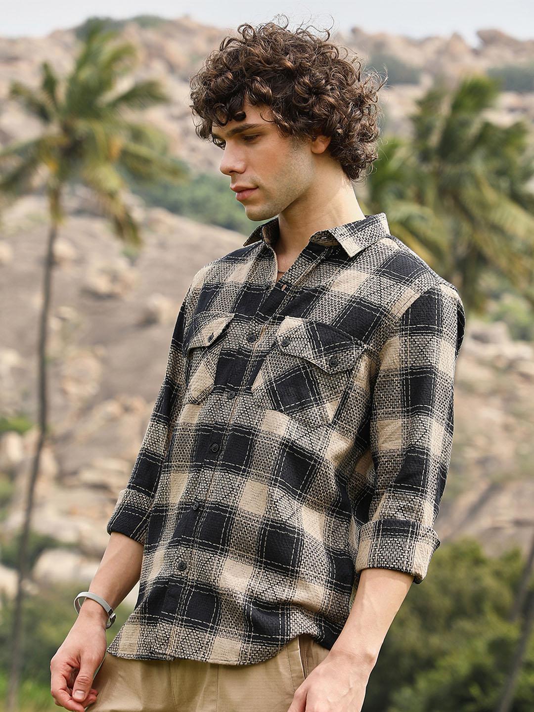 CAHOOT Men Comfort Opaque Checked Casual Shirt - Image 1