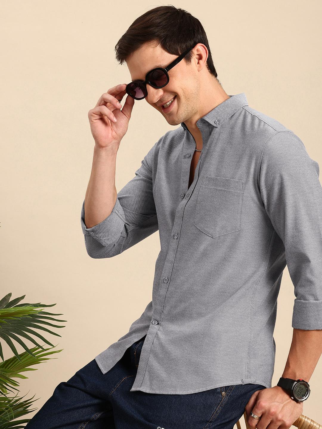 Mast & Harbour Button-Down Collar Opaque Casual Shirt