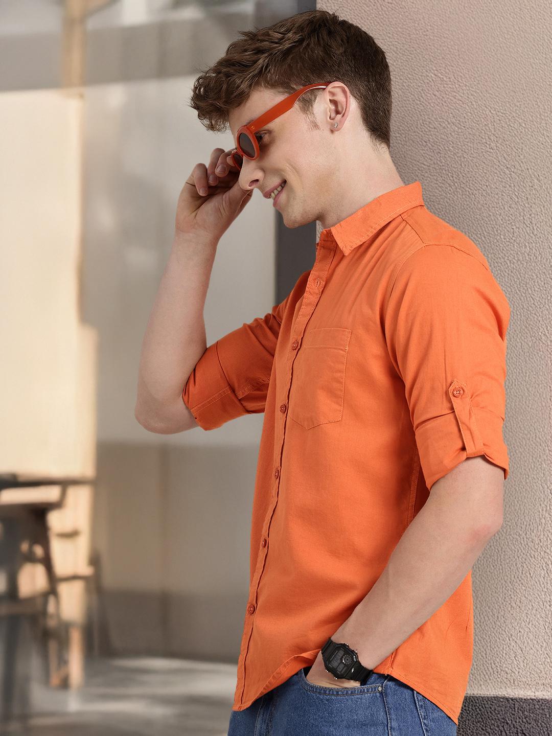 HERE&NOW Opaque Pure Cotton Casual Shirt