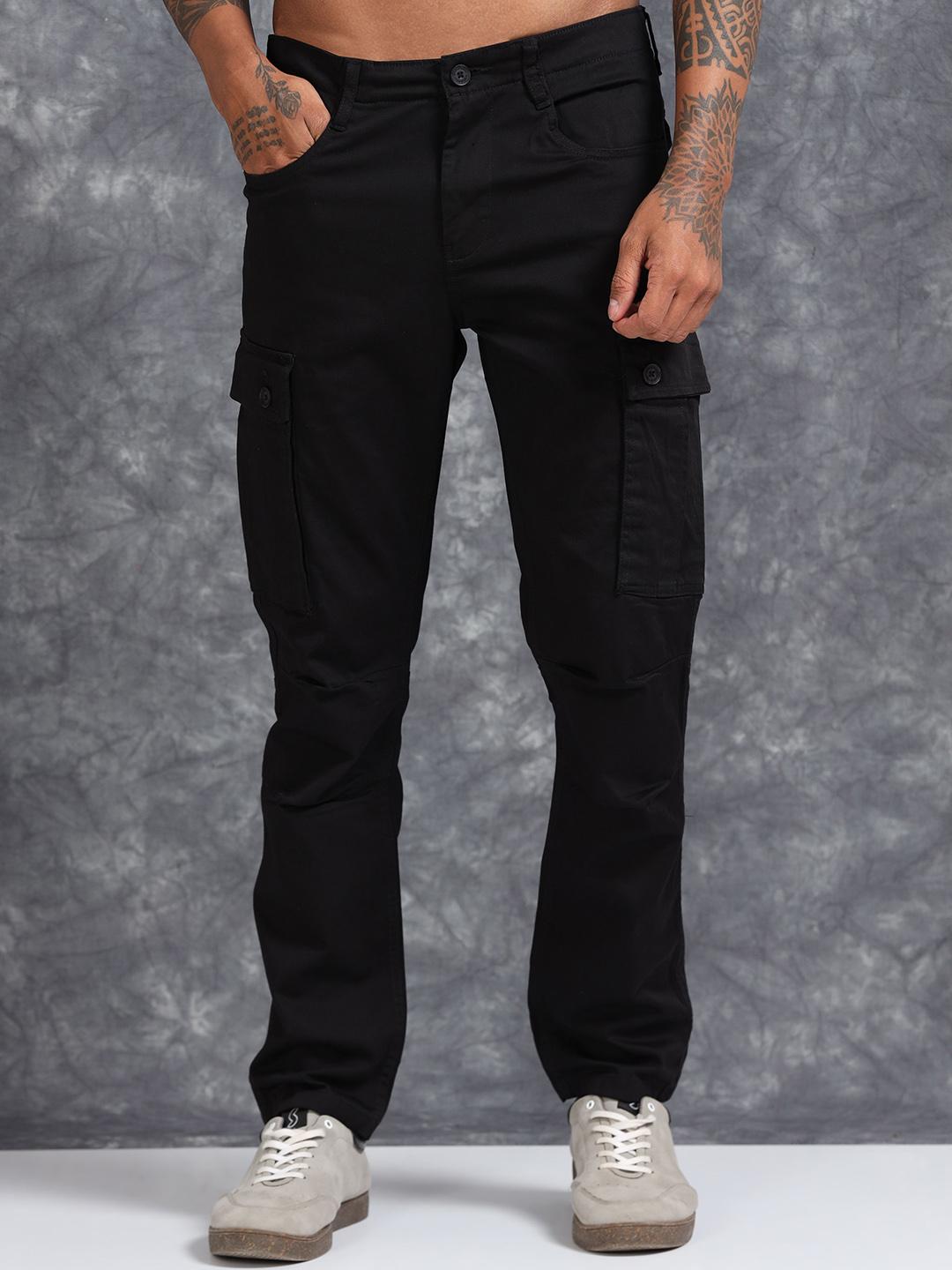 Buy RIGS AND RAGS Men Cotton Mid Rise Relaxed Cargos Trousers ...