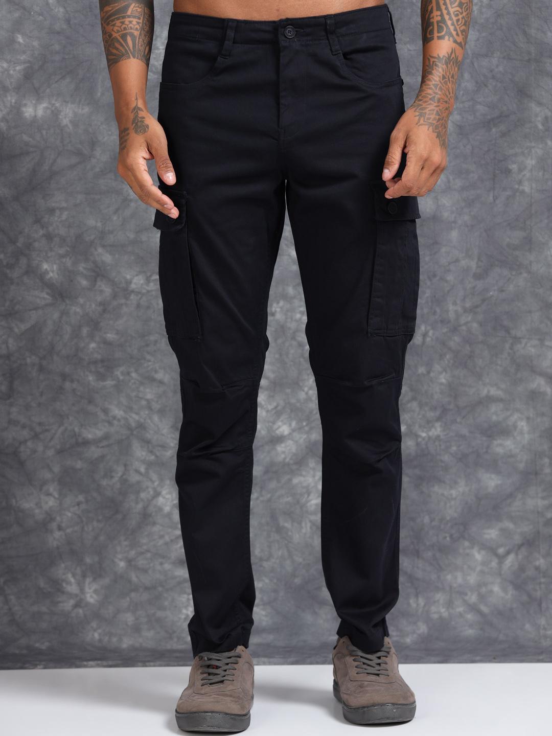 Buy RIGS AND RAGS Men Relaxed Slim Fit Mid Rise Cotton Cargos Trousers ...