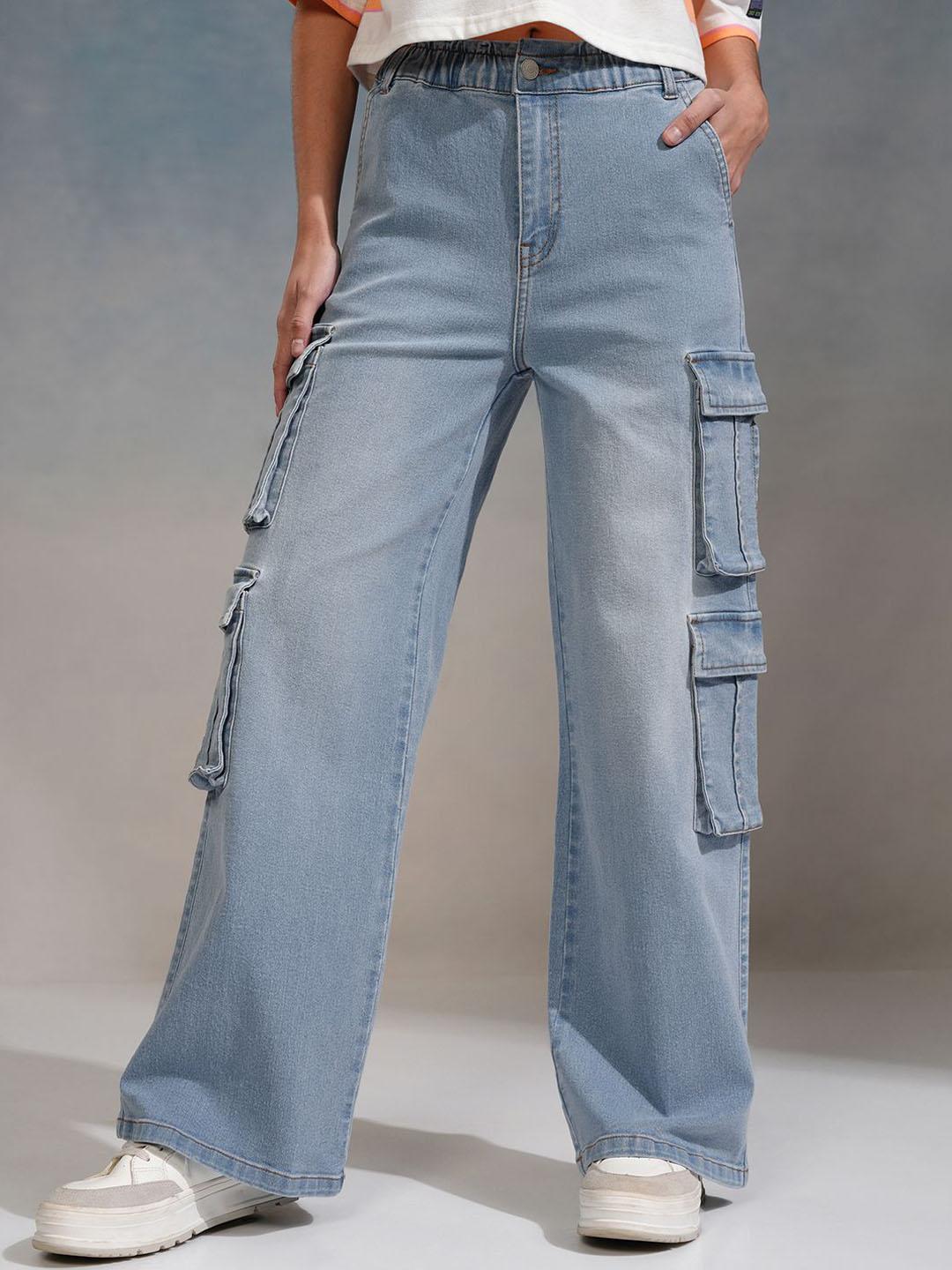 Tokyo Talkies Women Straight Fit Cargo Jeans