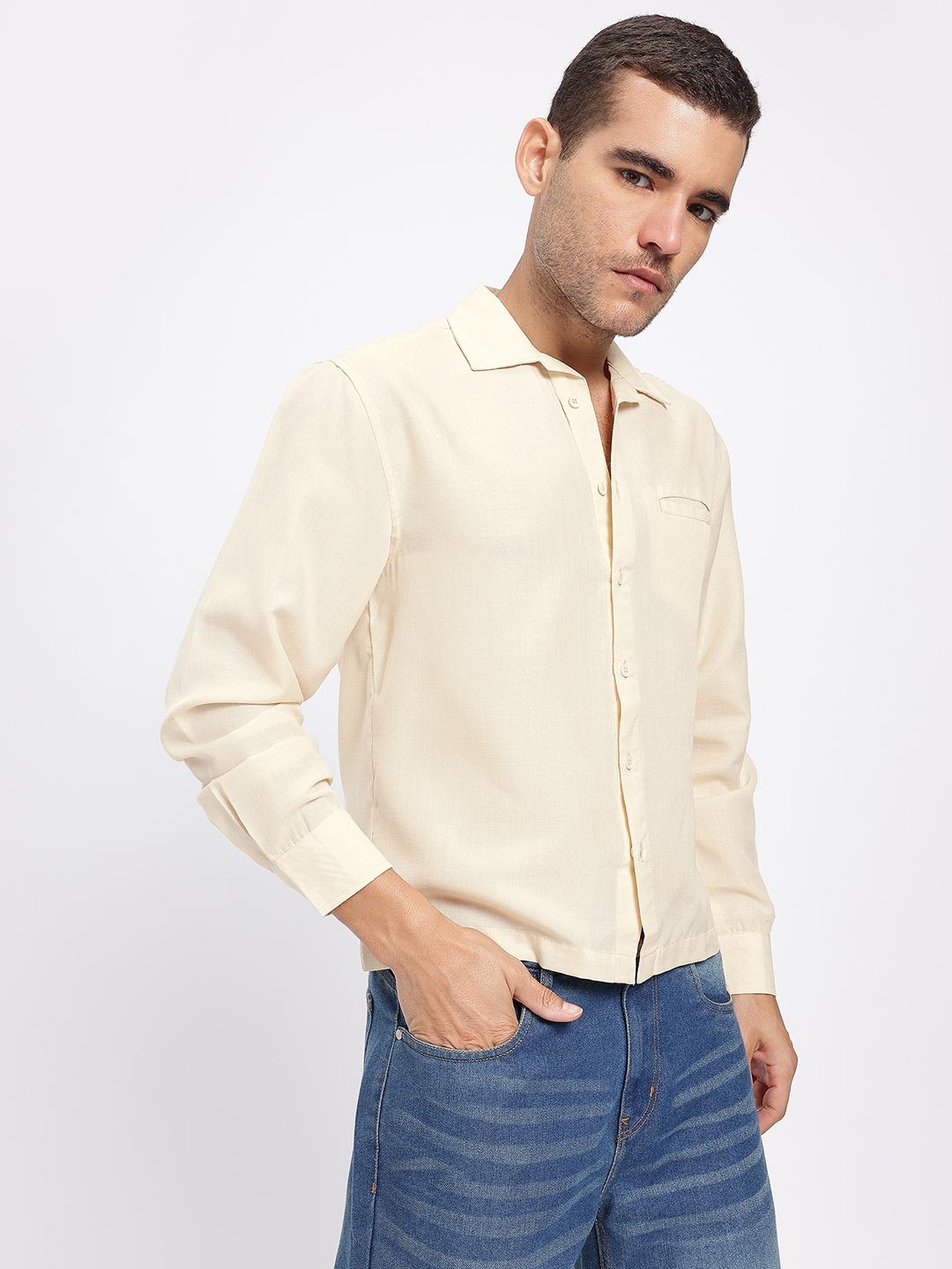 glitchez Lapel Collar Relaxed Shirt