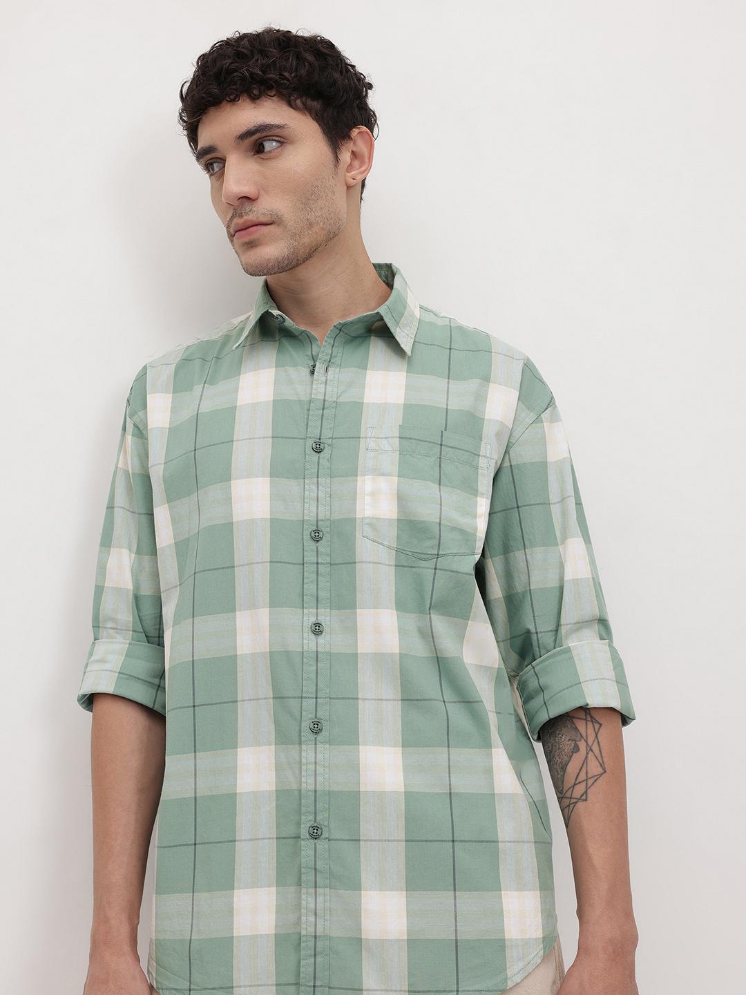 The Roadster Life Co. Checked Pure Cotton Relaxed Fit Shirt