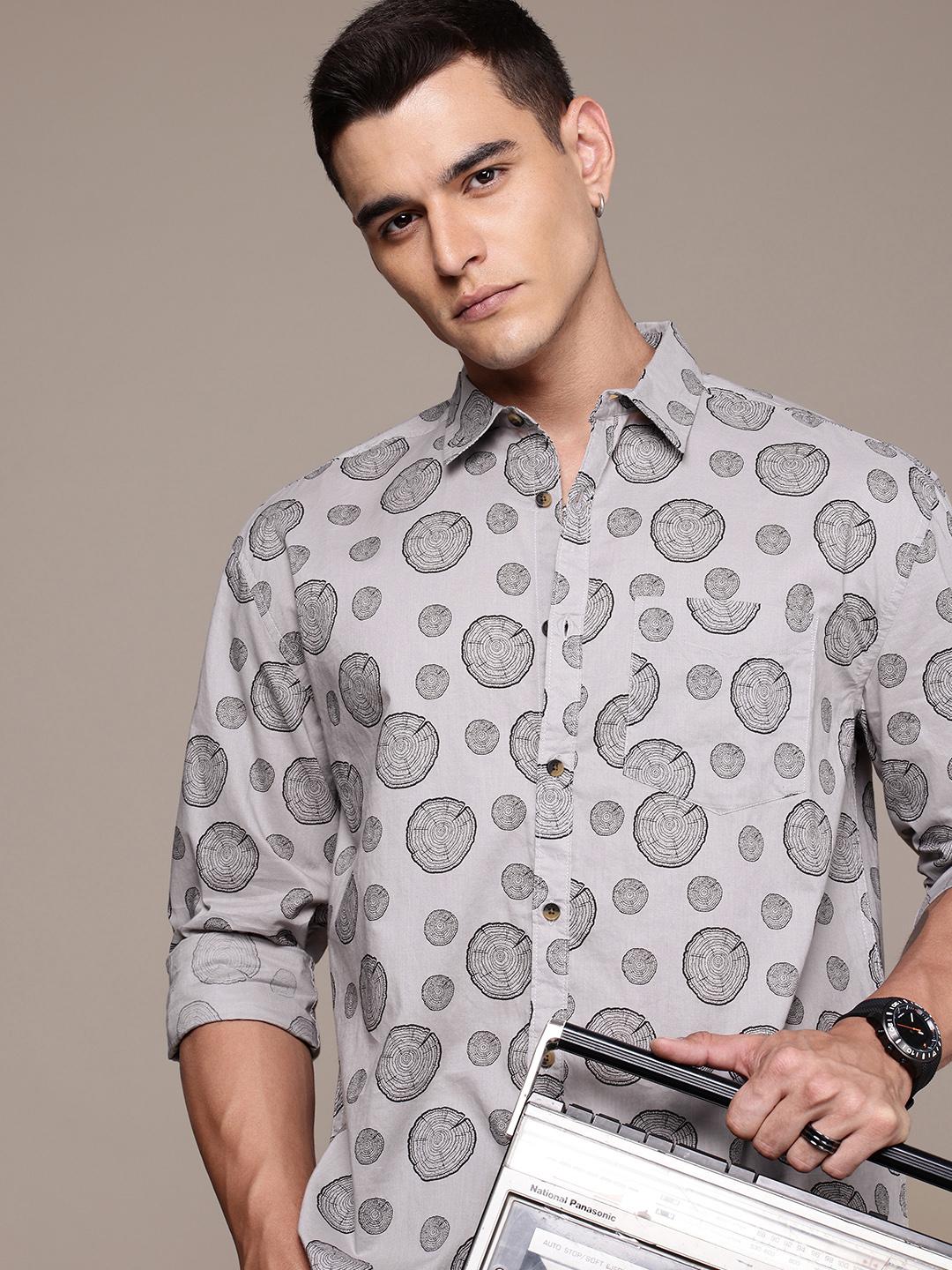 The Roadster Life Co. Relaxed Fit Opaque Graphic Printed Pure Cotton Casual Shirt