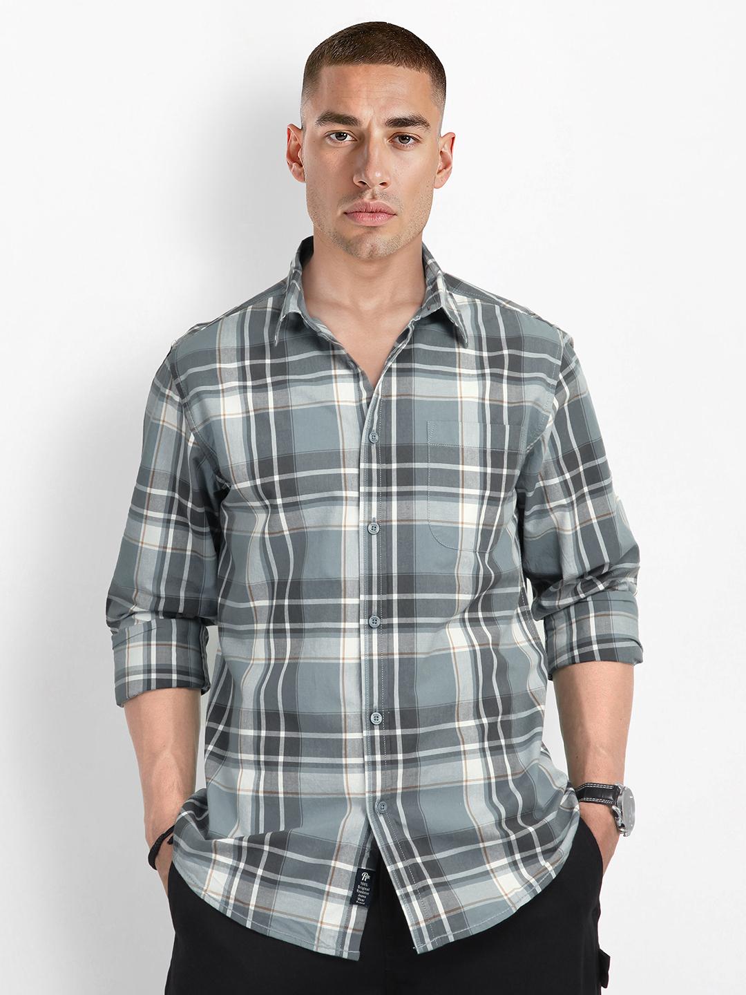 The Roadster Life Co. Tartan Checked Pure Cotton Casual Shirt