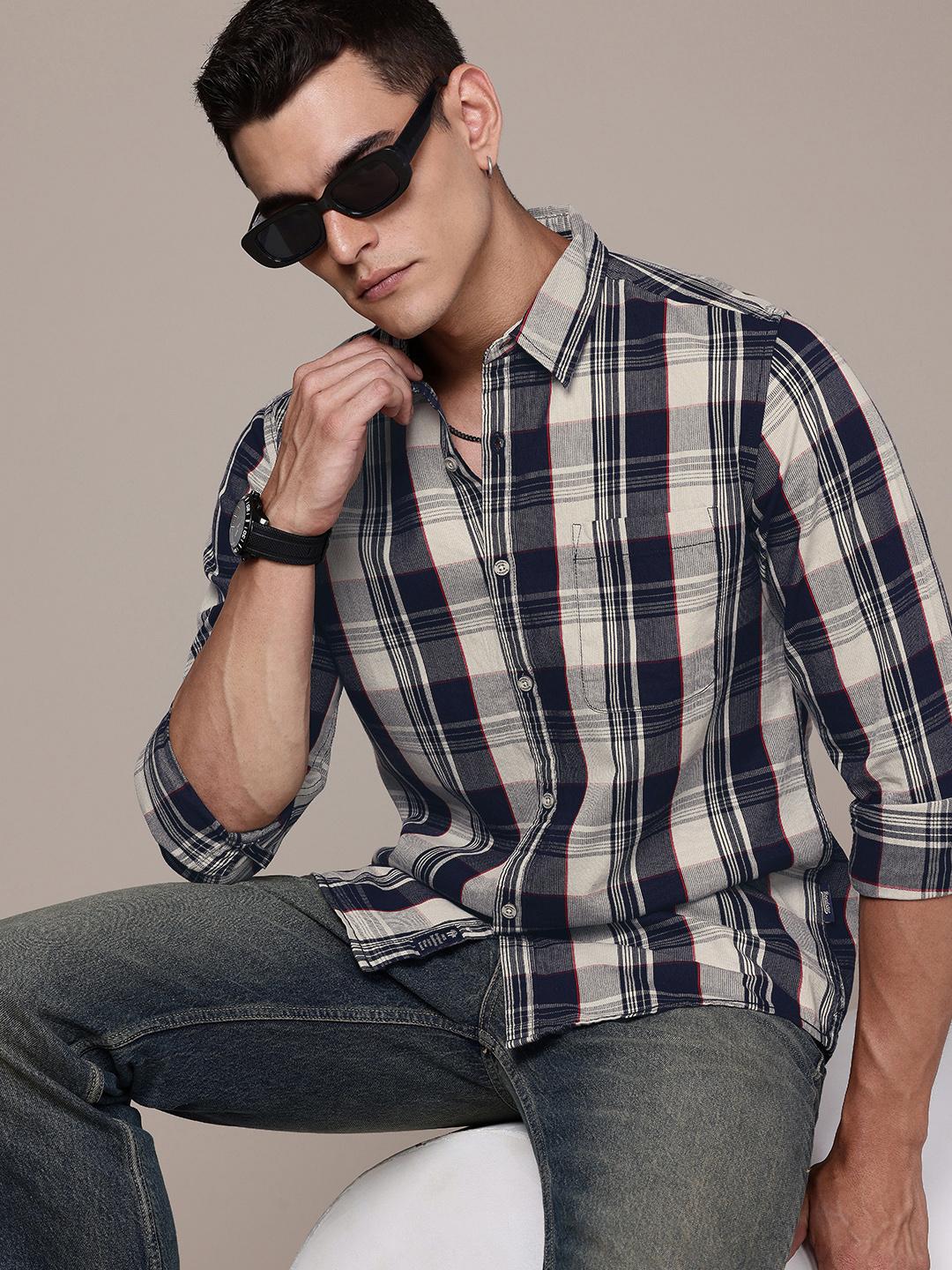 The Roadster Life Co. Pure Cotton Checked Casual Shirt
