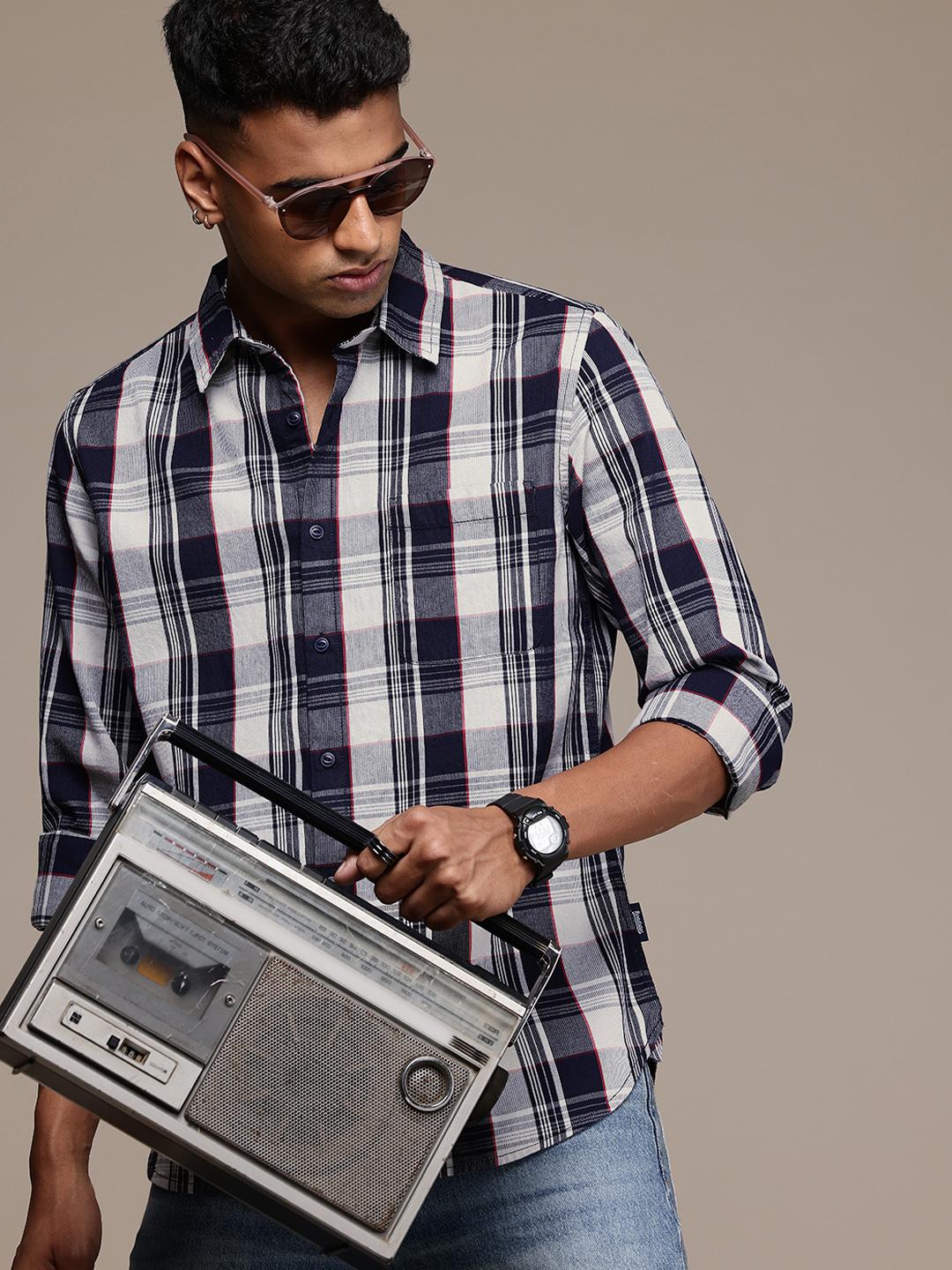 The Roadster Life Co. Pure Cotton Checked Casual Shirt