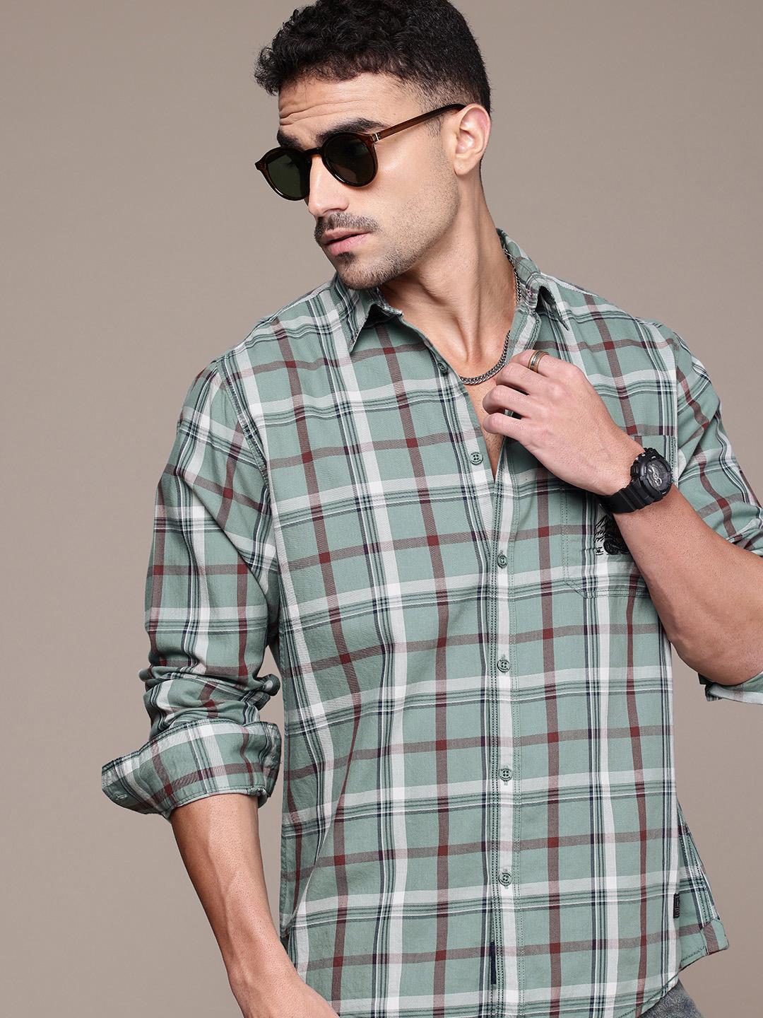 The Roadster Life Co. Pure Cotton Checked Casual Shirt