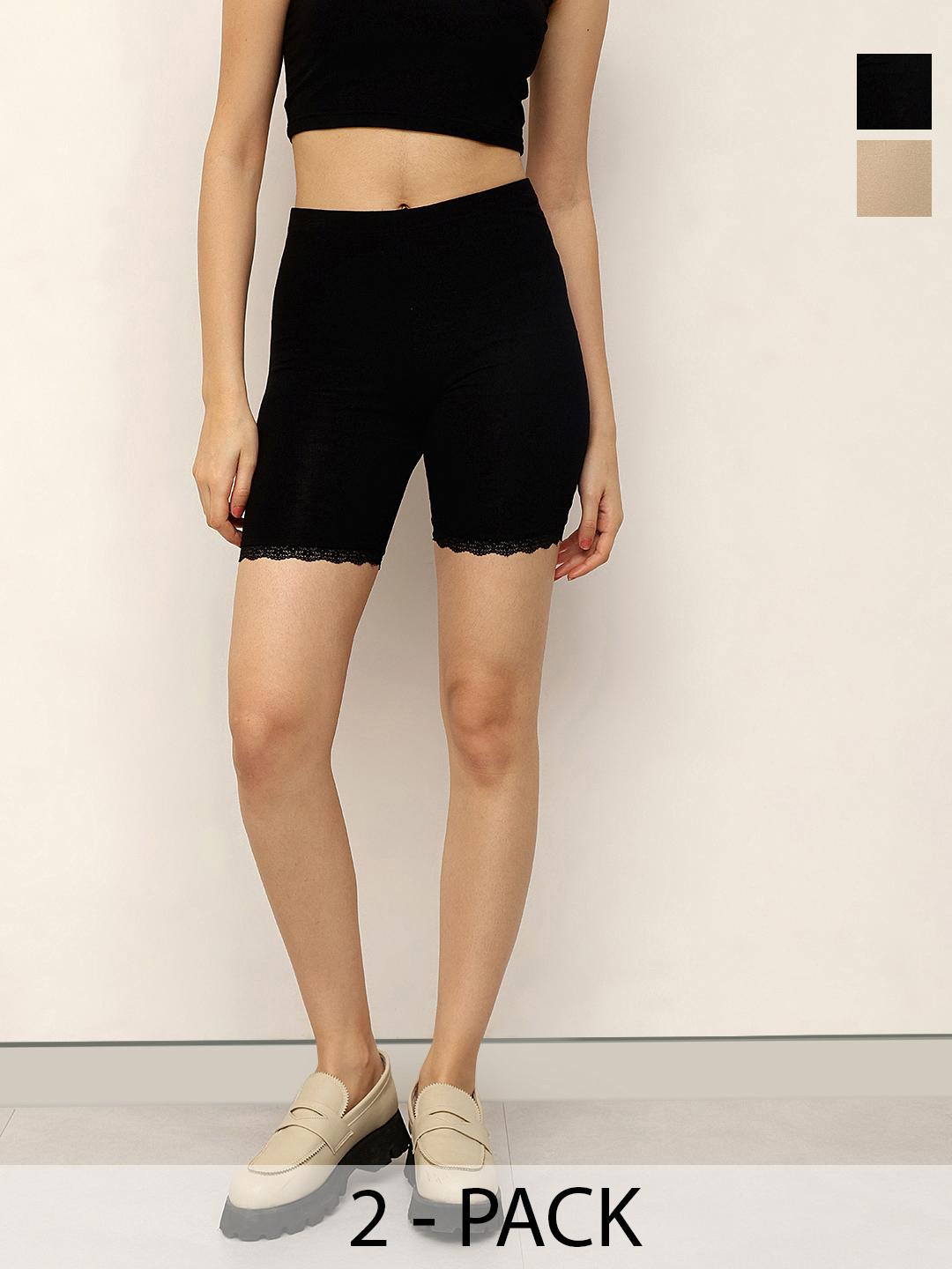 Buy Espresso Women Pack Of 2 Lounge Shorts - - Apparel for Women