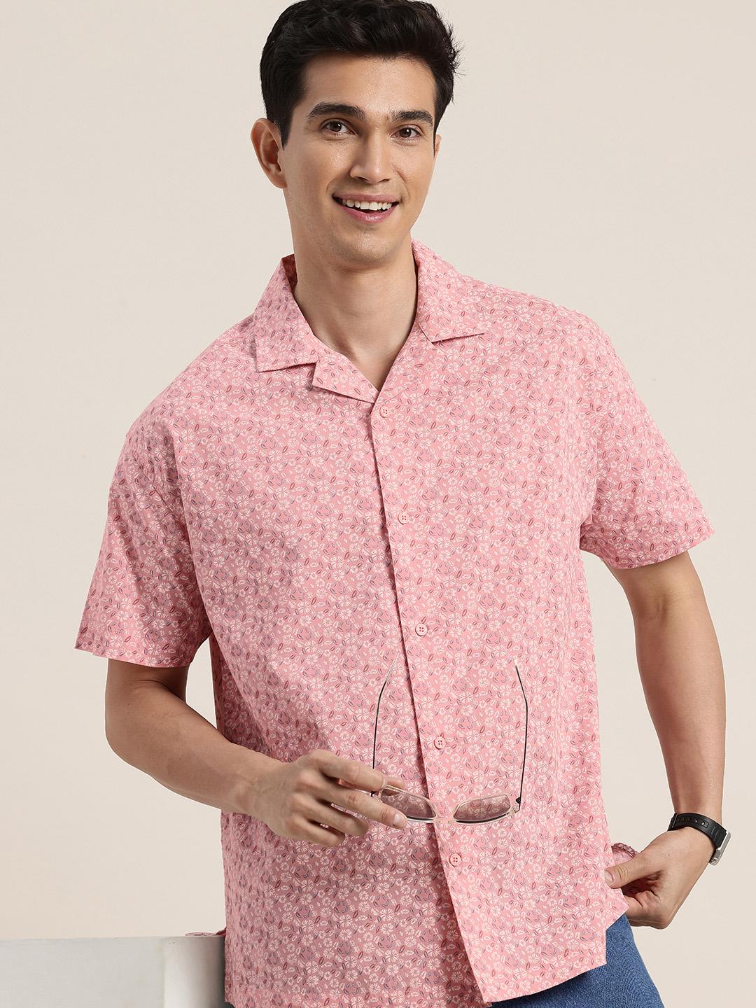 HERE&NOW Floral Printed Pure Cotton Casual Relaxed Fit Shirt