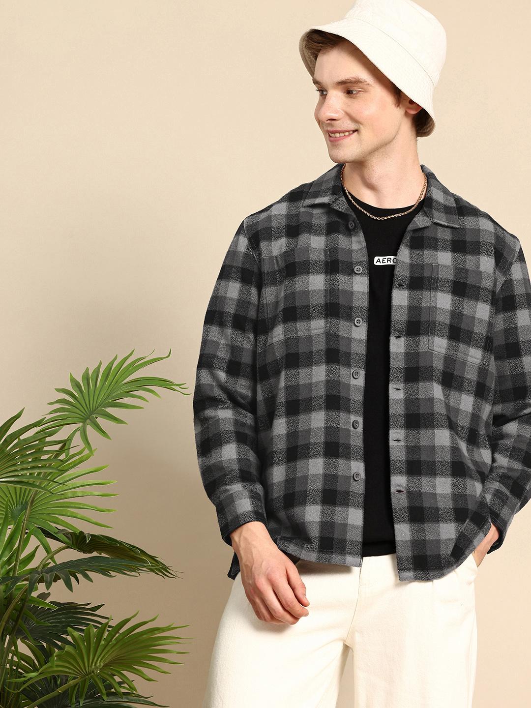 Mast & Harbour Opaque Checked Relaxed Fit Casual Shirt