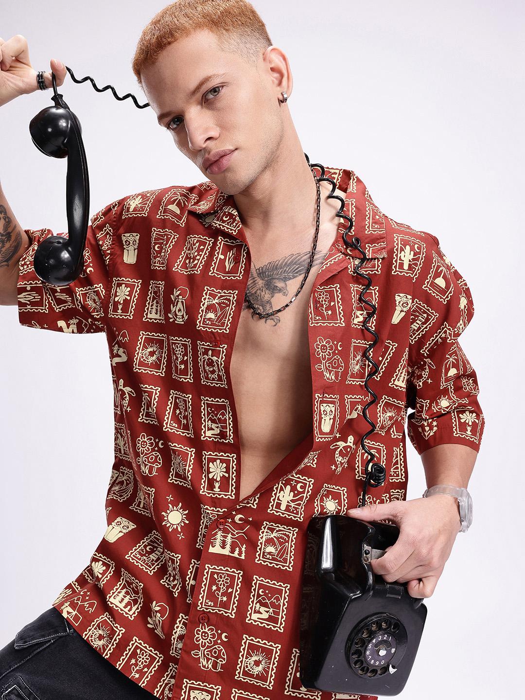 Buy Kook N Keech Oversized Fit Graphic Printed Pure Cotton Casual Shirt -  - Apparel for Men