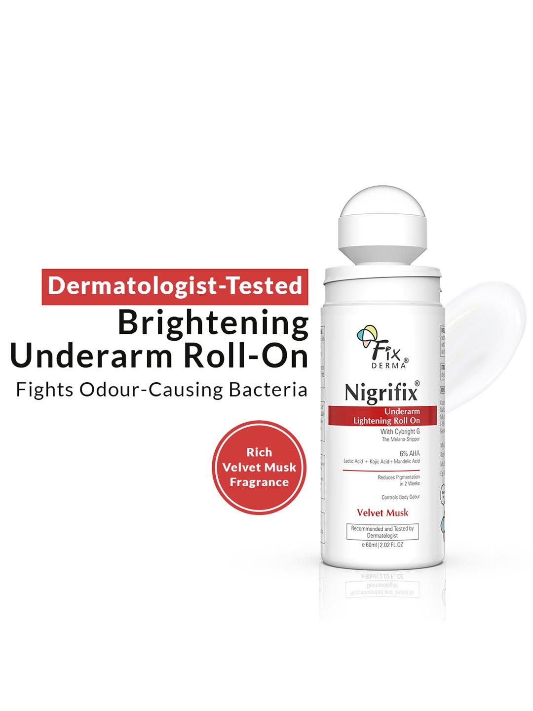 Buy FIXDERMA Nigrifix Underarm Lightening Roll On With 6% AHA & Kojic Acid 60ml Velvet Musk - - Personal Care for Unisex