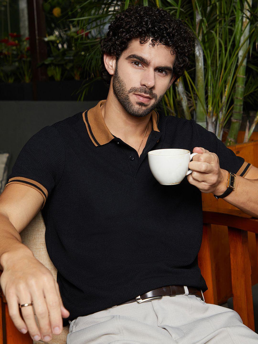 Buy CAHOOT Men Solid Polo Collar Cotton T Shirt - - Apparel for Men