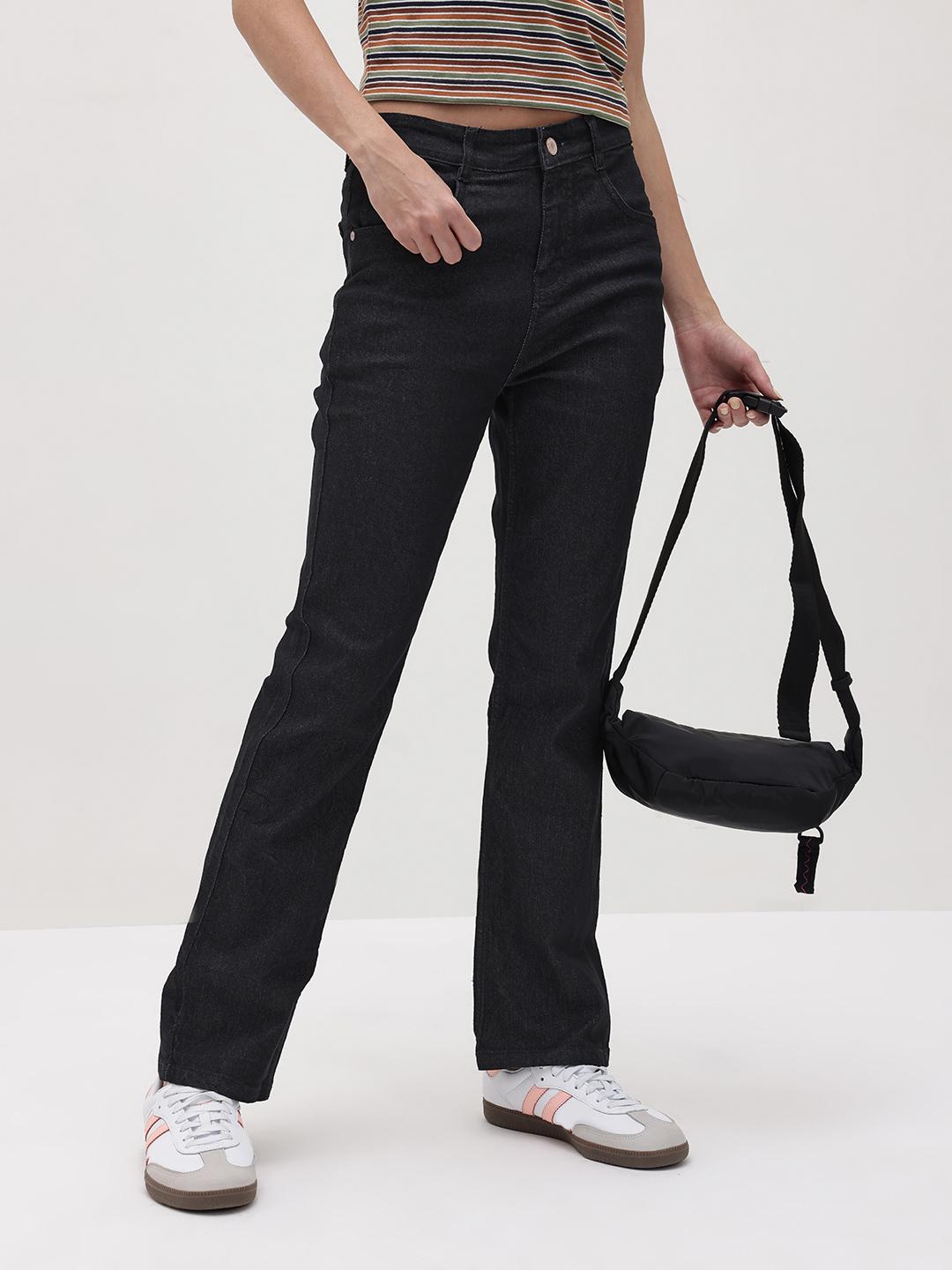 The Roadster Life Co. Women Straight Fit Mid-Rise Stretchable Jeans