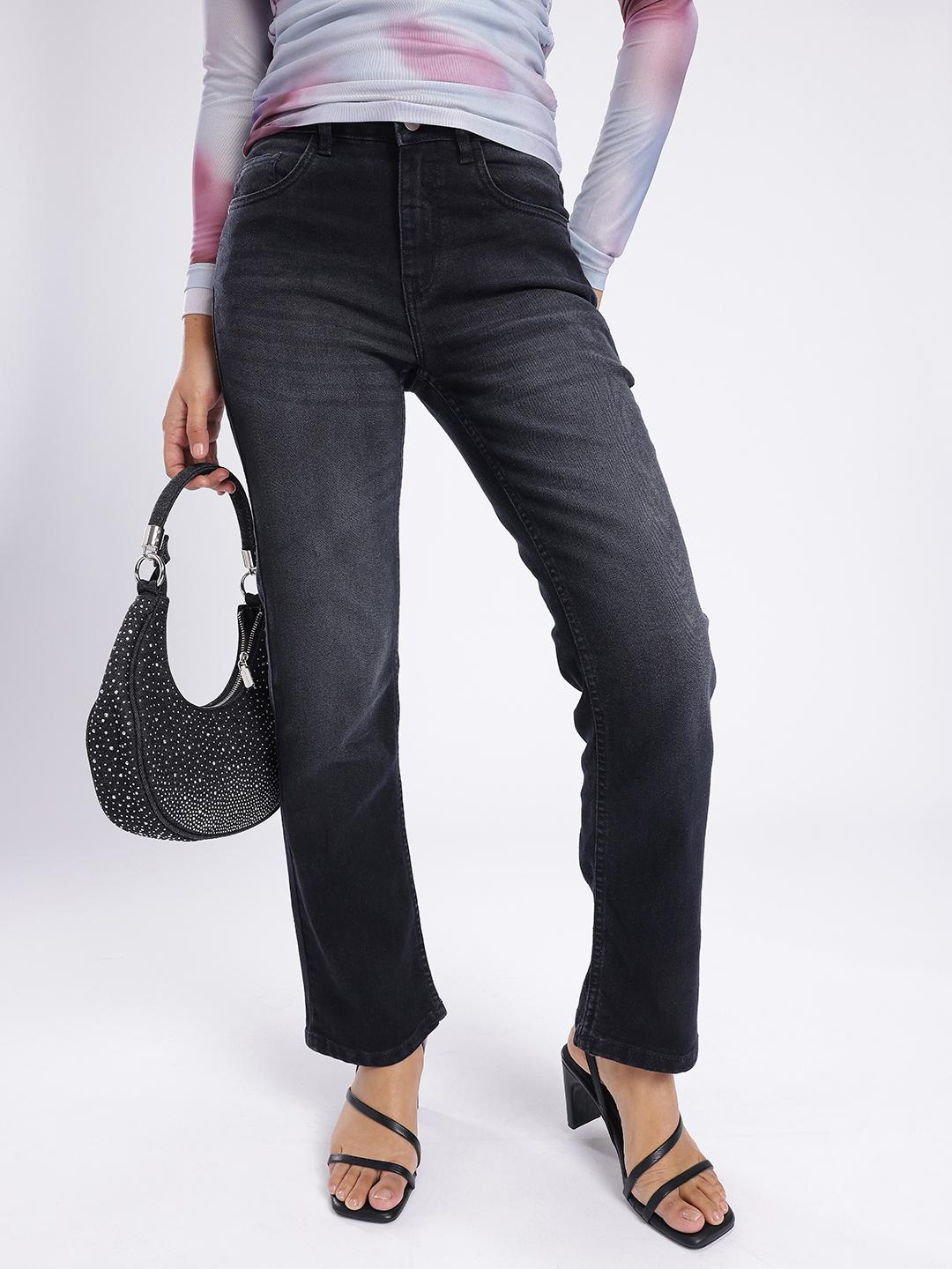 glitchez Women Straight Fit Light Fade Stretchable Jeans