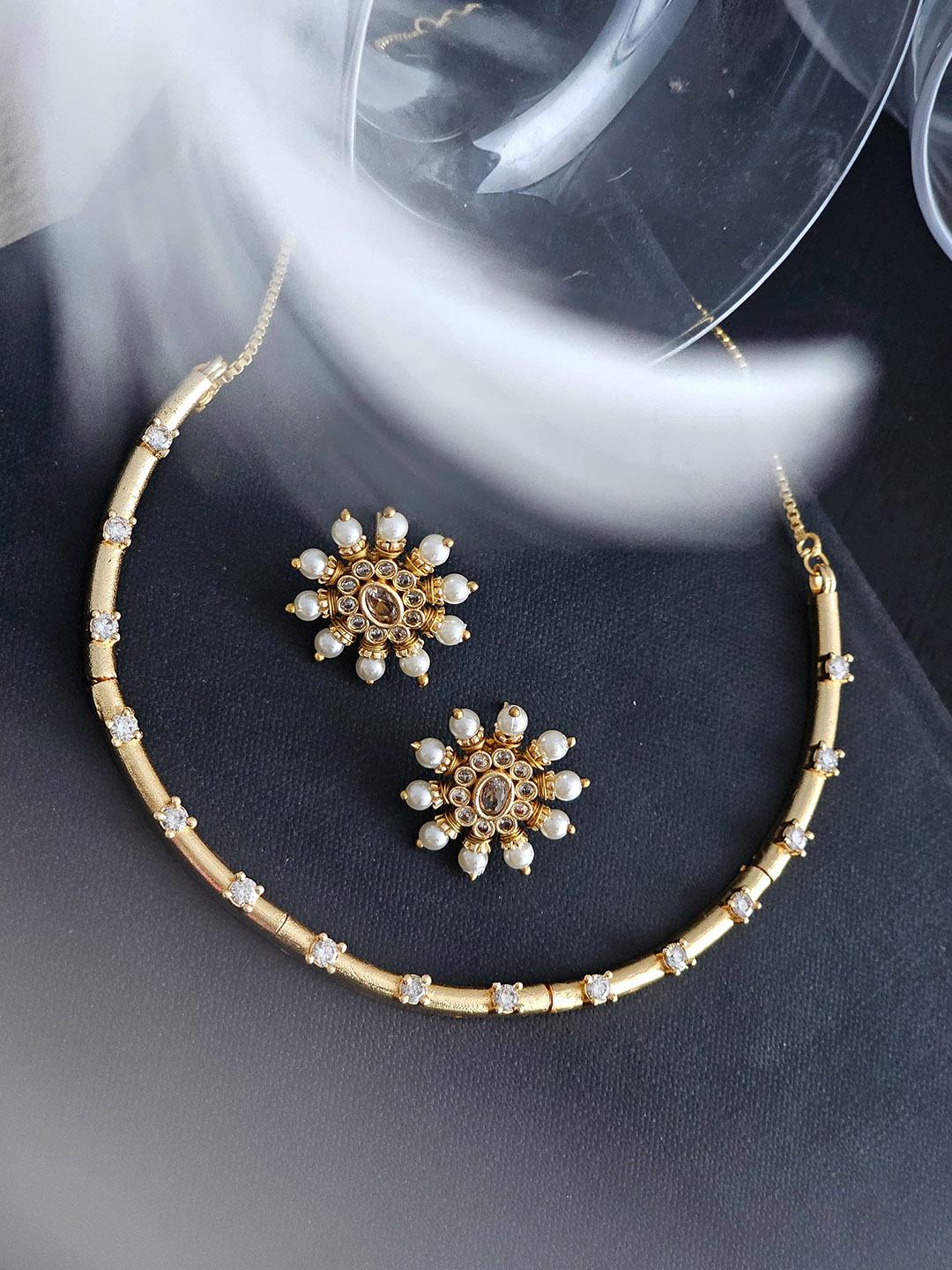 Buy Binnis Wardrobe Gold Plated Stone Studded Jewellery Set -  - Accessories for Women