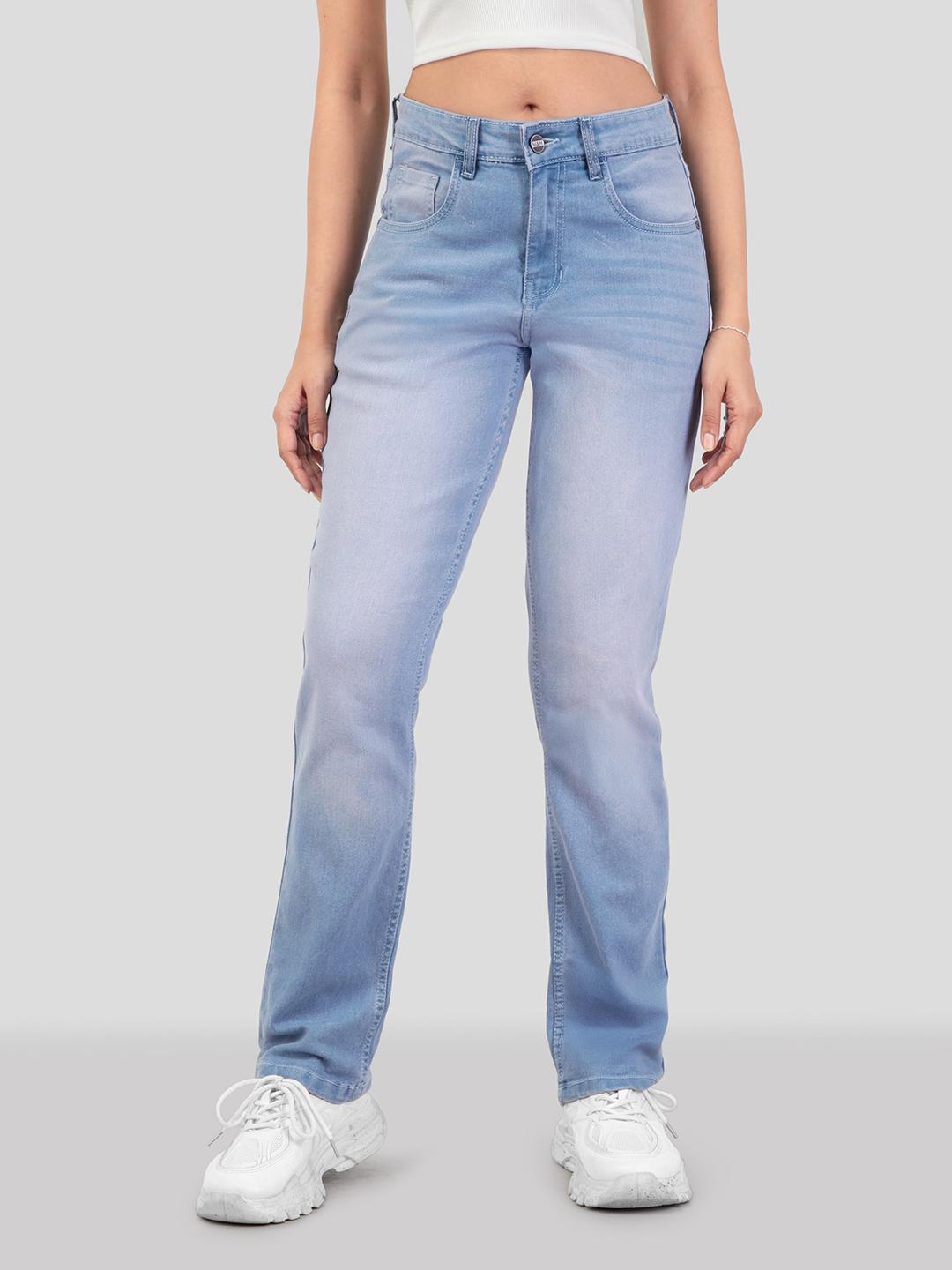 Mast & Harbour Women Straight Fit Faded Jeans