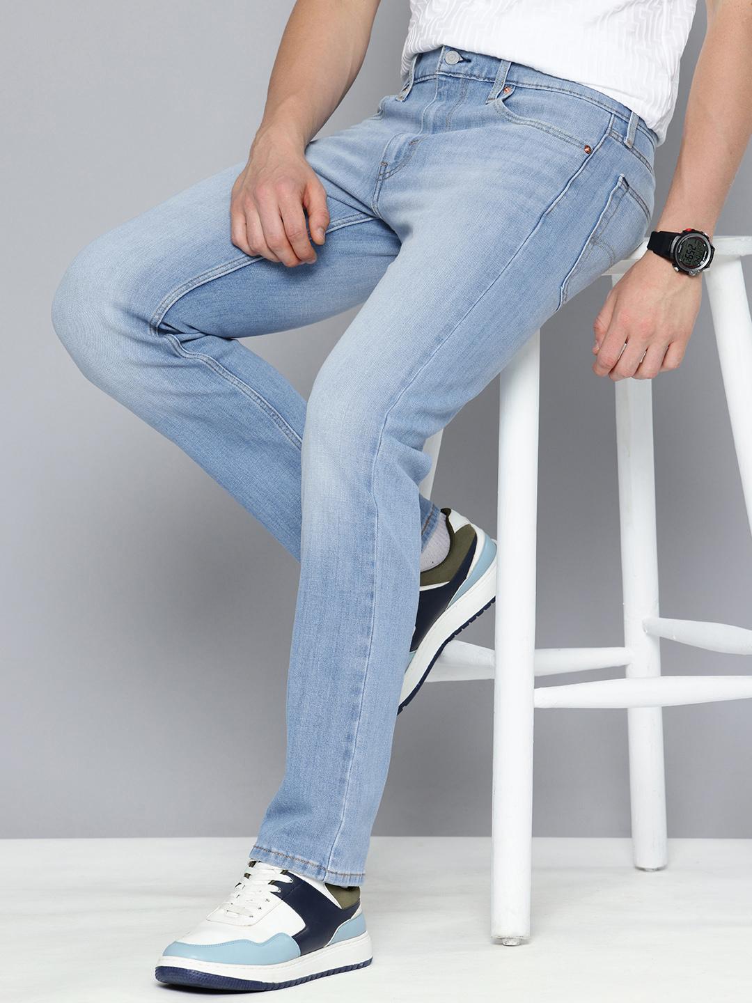 Levis Men 513 Slim Straight Fit Heavy Fade Stretchable Jeans