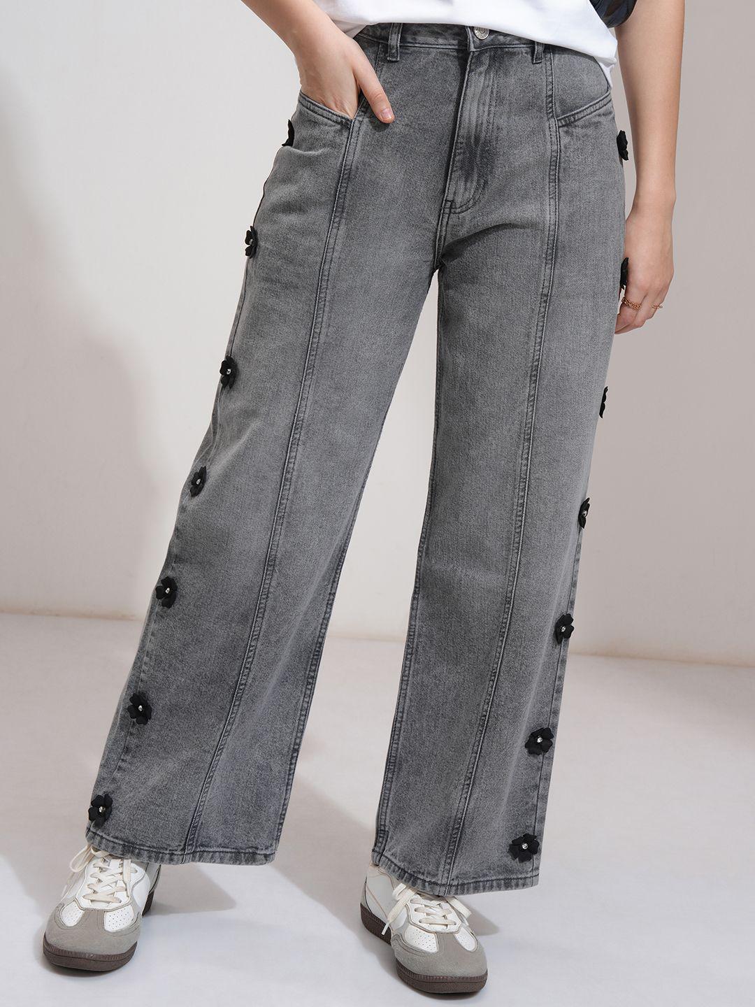 Tokyo Talkies Women Dad Fit Fade Pure Cotton Jeans