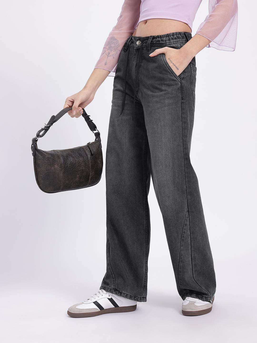 glitchez Women Mid-Rise Baggy Fit Light Fade Jeans
