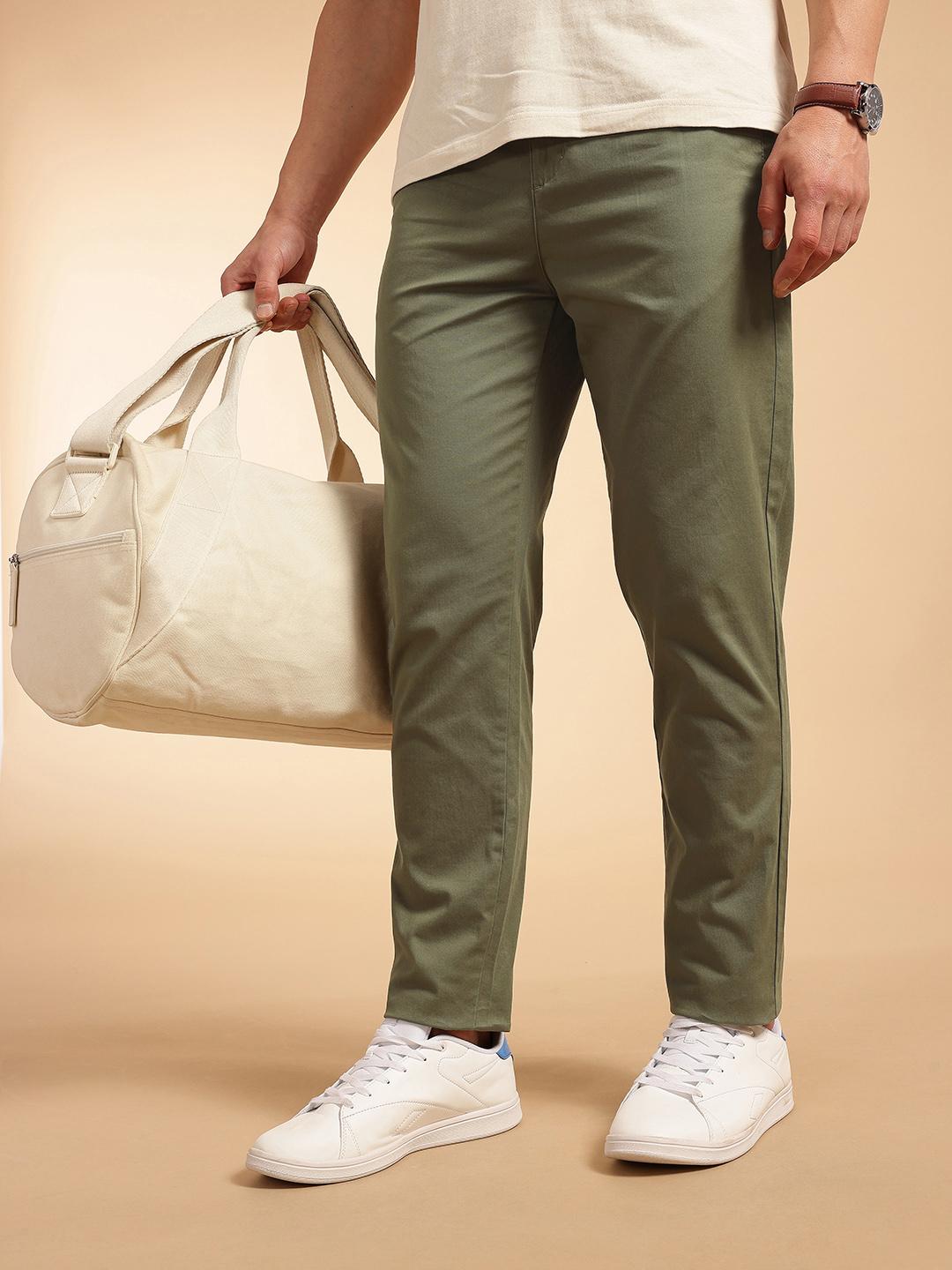 Buy French Connection Men Pleated Chinos Trousers - Trousers for Men ...