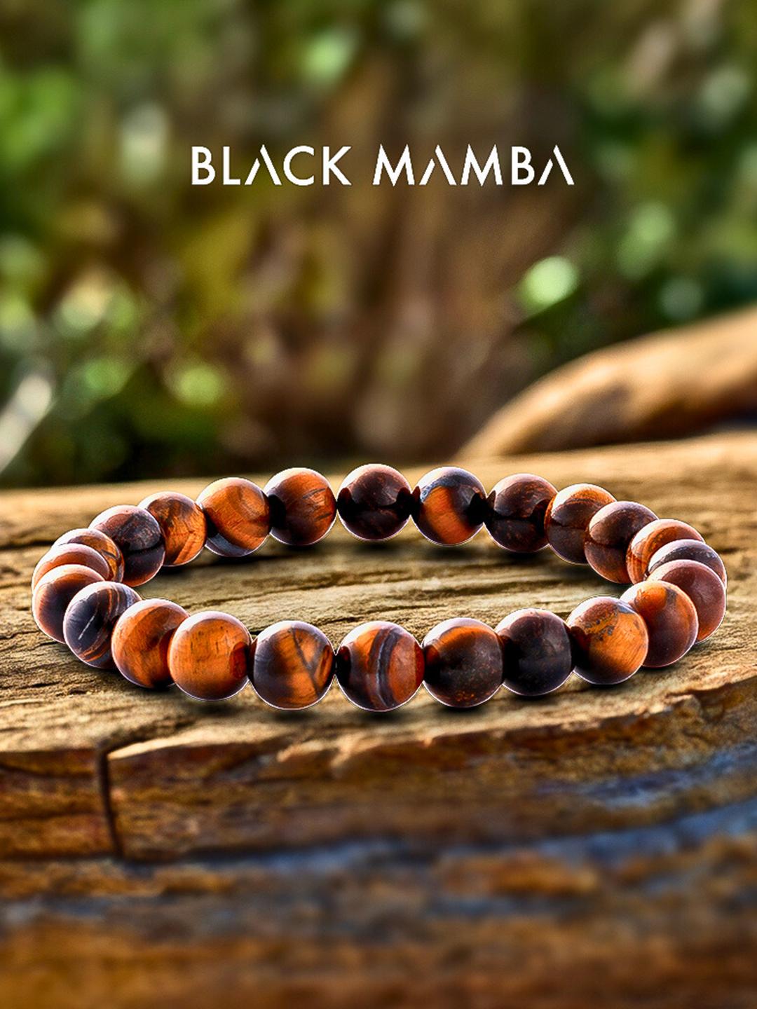 Buy BLACK MAMBA Unisex Tiger Eye Natural Stone Stretchable Bracelet - - Accessories for Unisex