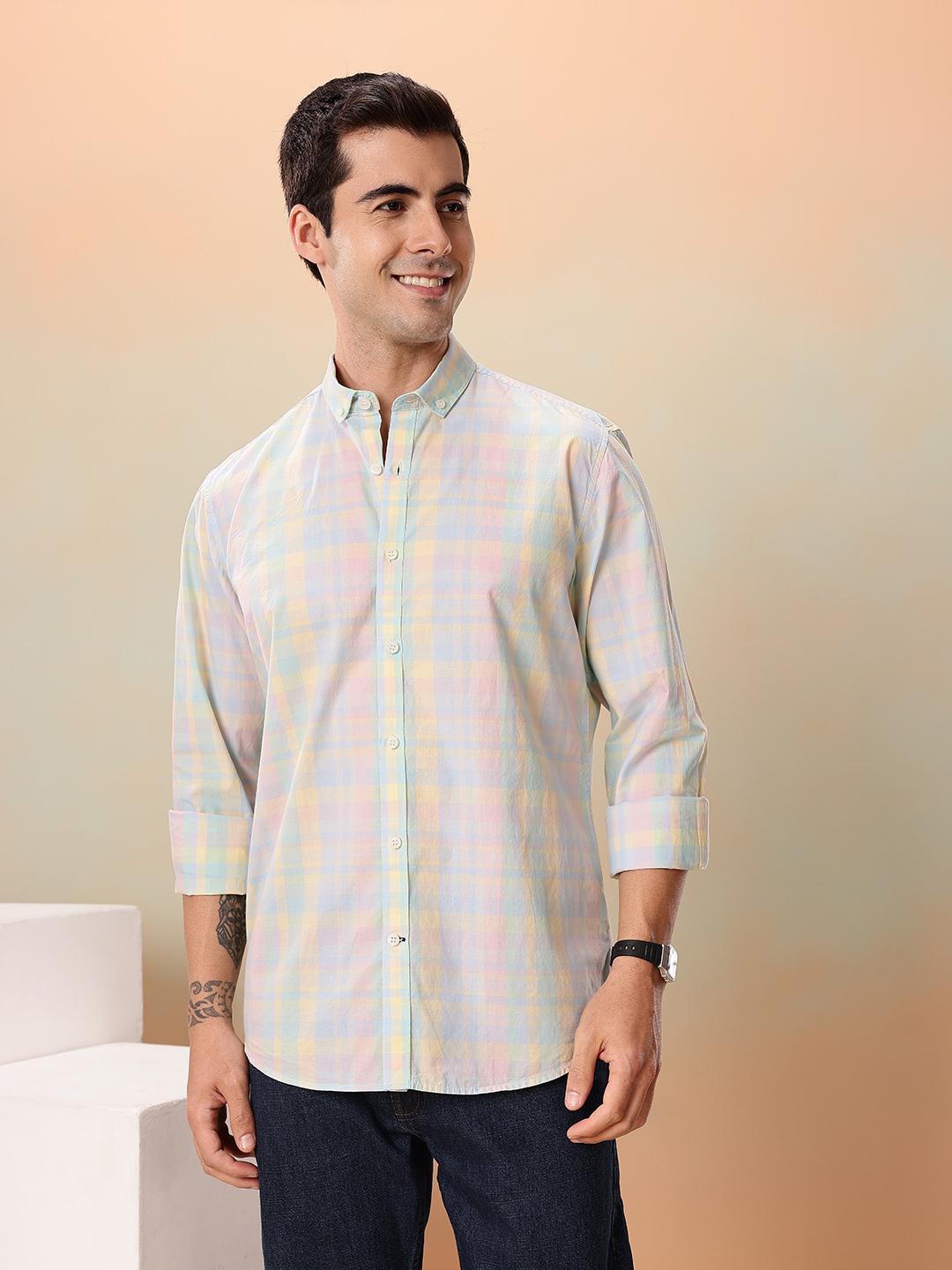 Mast & Harbour Men Standard Checked Cotton Casual Shirt