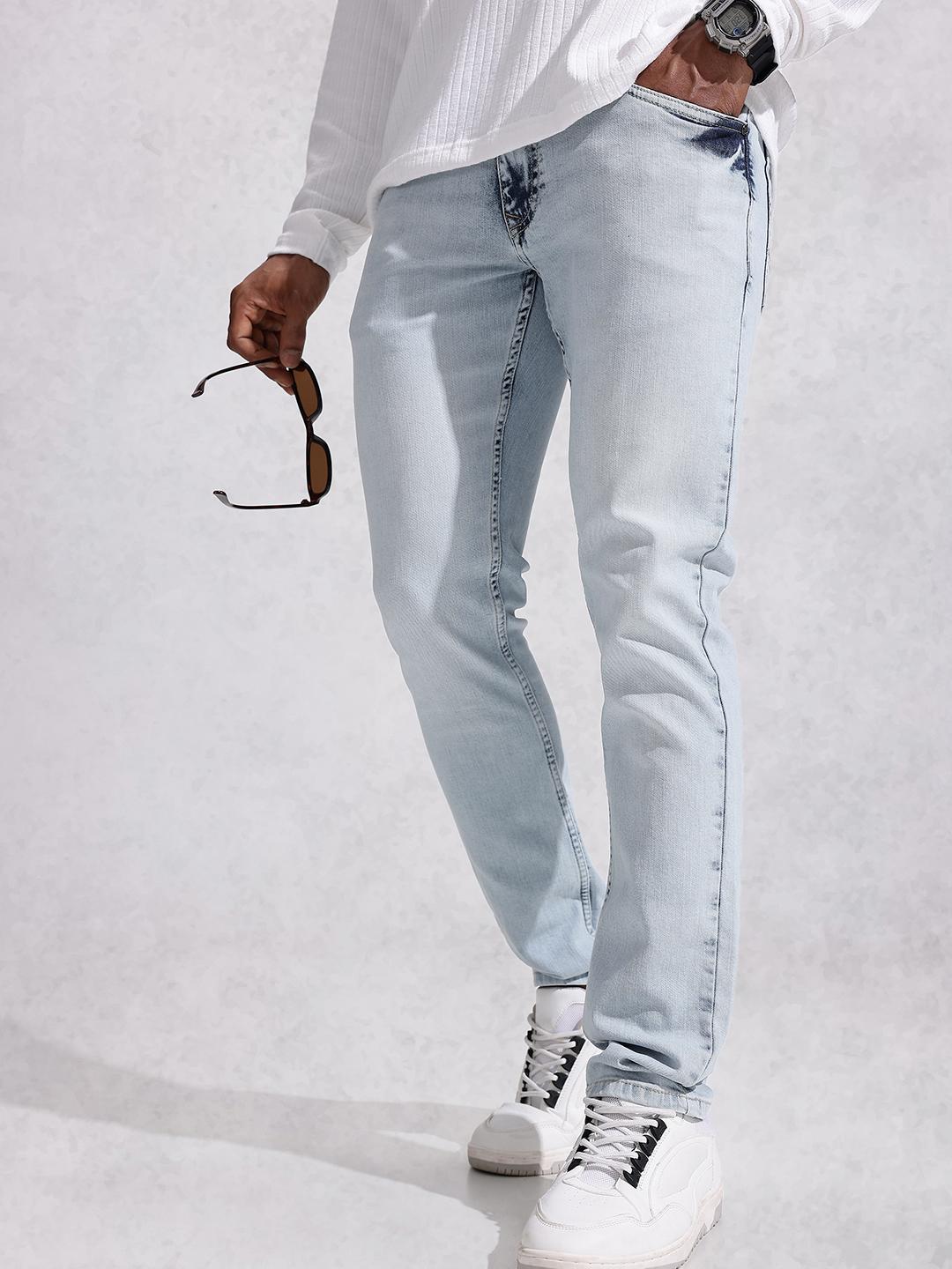 WROGN Men Slim Fit Light Fade Stretchable Jeans