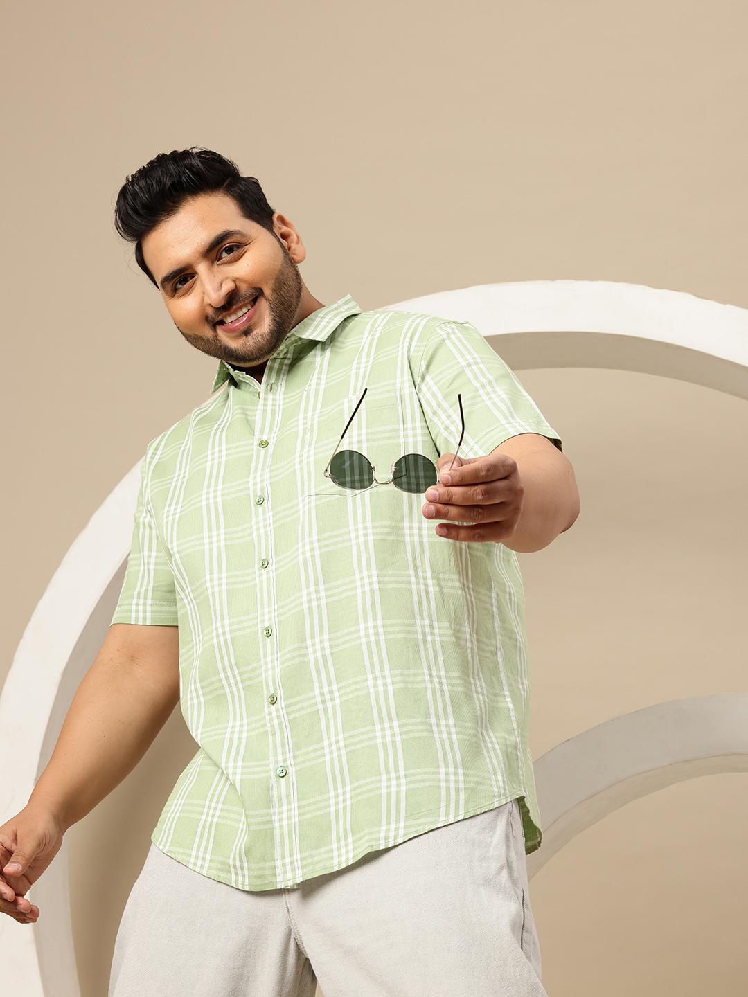 Sztori Men Plus Size Checked Casual Shirt