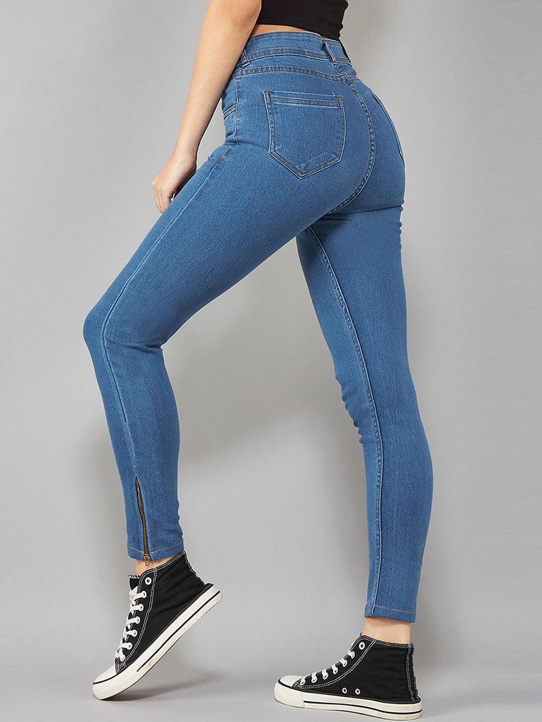 DOLCE CRUDO Women Skinny Fit High-Rise Light Fade Stretchable Jeans